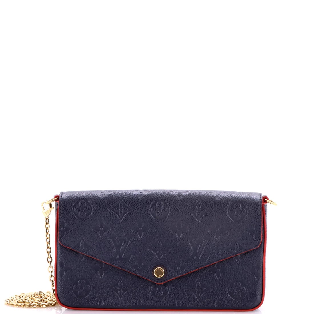 Monogram Empreinte Leather Louis Vuitton Felicie Pochette: Monogram Empreinte Leather Louis Vuitton Felicie Pochette The Louis Vuitton Felicie Pochette in Monogram Empreinte Leather is a stylish cross body bag with a classic design. Measuring 5" high, 8" wide