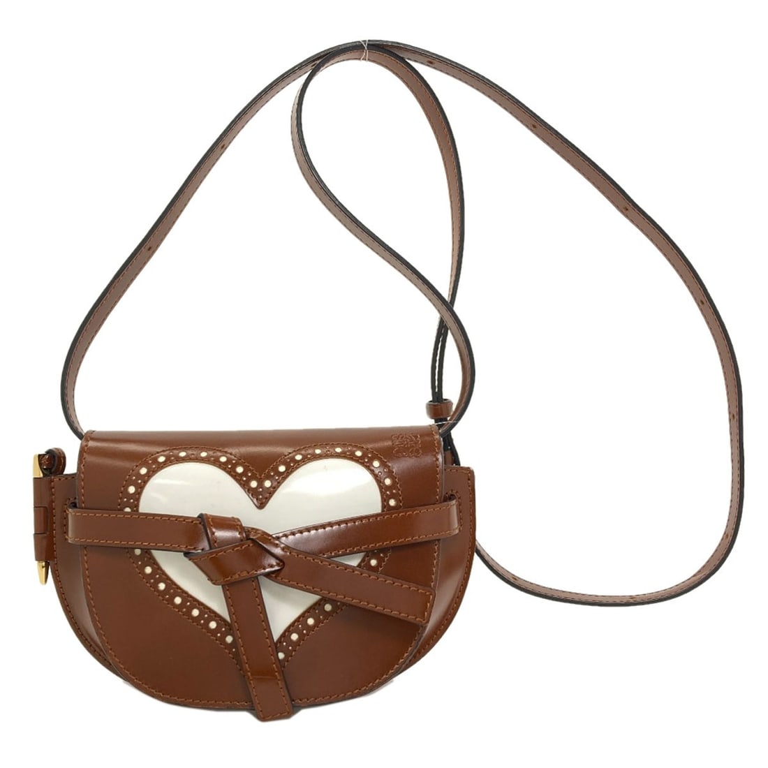 Calf Gate Motif Mini Loewe Dual Shoulder Bag: Calf Gate Motif Mini Loewe Dual Shoulder Bag Calf Gate Motif Mini Loewe Dual Shoulder Bag - A stylish and elegant shoulder bag with a distinctive calf gate motif, crafted from high-quality brown calf