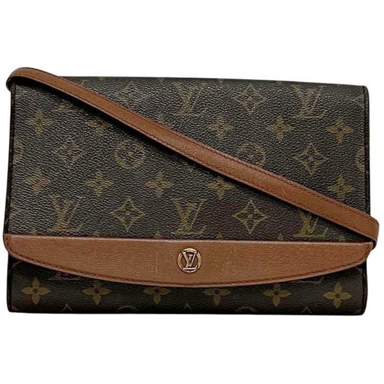 Shoulder Bag Monogram Louis Vuitton: Shoulder Bag Monogram Louis Vuitton Brown Monogram Louis Vuitton Shoulder Bag with 110cm Strap Length, 16cm x 24cm x 4cm Dimensions. This shoulder bag features the iconic Monogram pattern in a rich