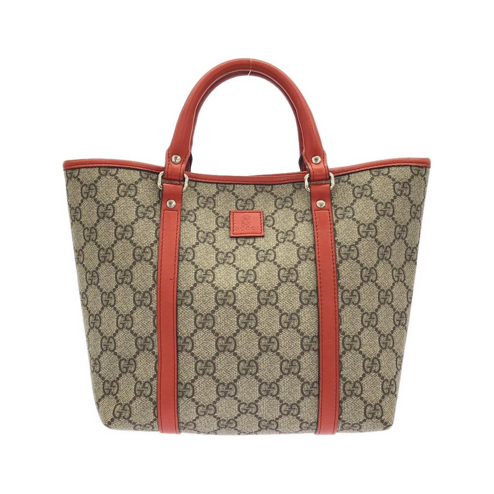 Gucci supreme handbag canvas: Gucci supreme handbag canvas Gucci's iconic GG Supreme handbag canvas is a statement piece, boasting the signature GG Supreme pattern in a rich beige and vibrant orange hue. Measuring 19cm x 21cm x