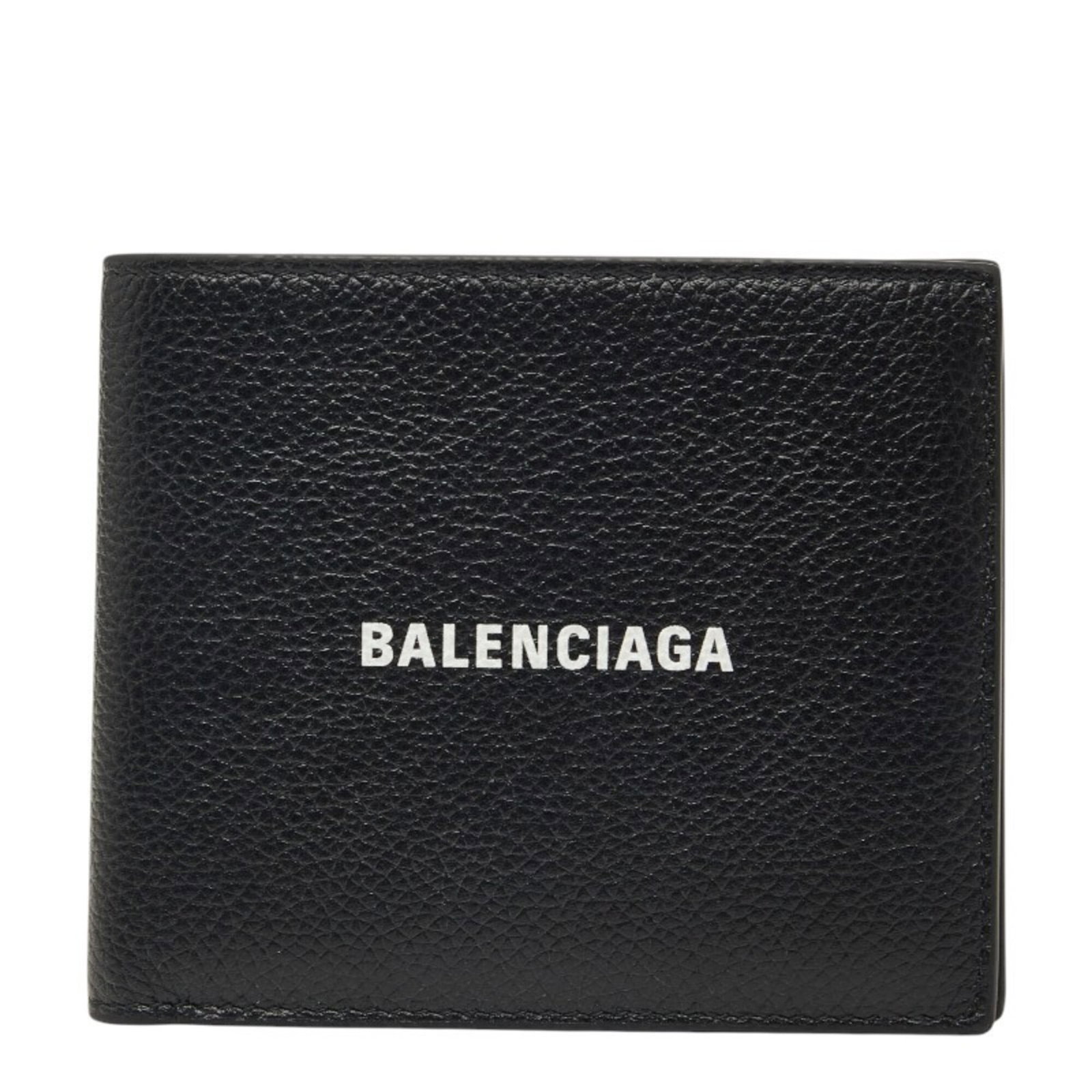 Balenciaga Wallet (Bi-Fold) Leather: Balenciaga Wallet (Bi-Fold) Leather Black leather bi-fold wallet from Balenciaga, measuring 9.5cm x 11.5cm x 2cm. This sleek wallet features a classic design with a simple, modern aesthetic. Made