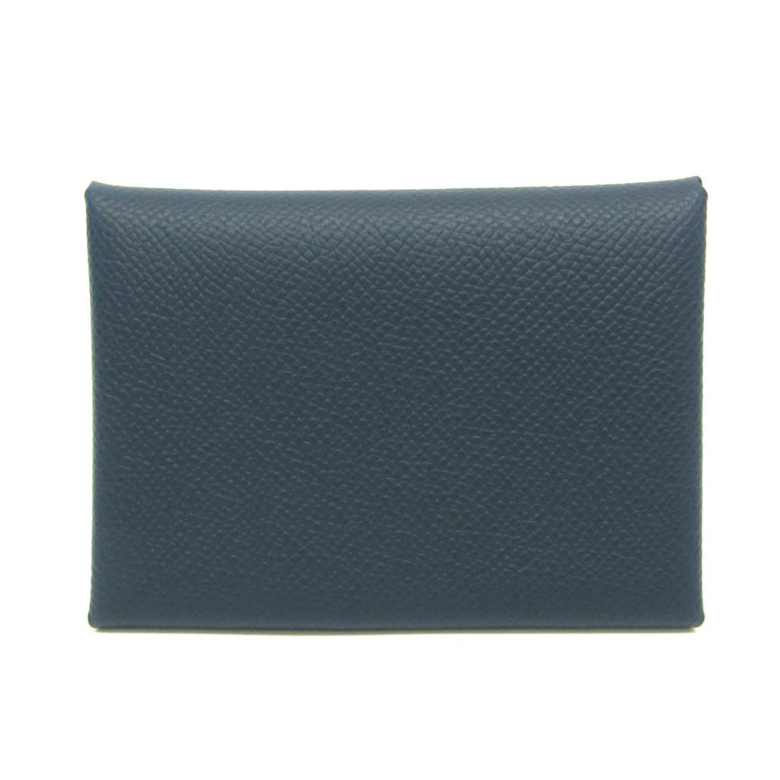 Epsom Leather Card Case Hermes: Epsom Leather Card Case Hermes Epsom Leather Card Case by Hermes features a unique light green and navy color combination, with a snap fastener closure and inner coin purse pocket. The case is made fr