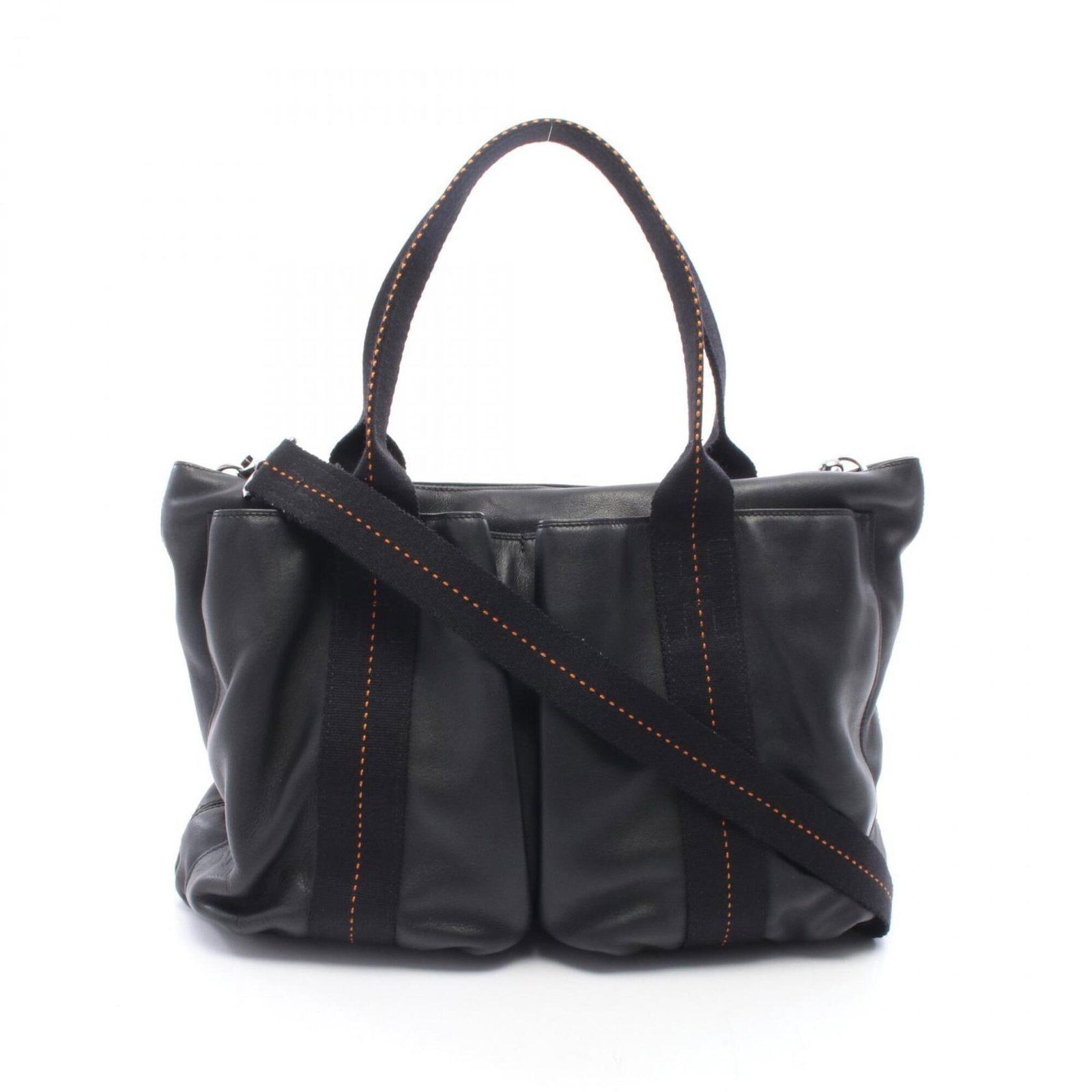 Handbag Veau Hermes: Handbag Veau Hermes Veau Derma, a luxurious and supple material, is used to craft this sleek black handbag from the renowned French brand Hermes. Measuring 24cm x 37cm x 8cm, the bag's compact size be