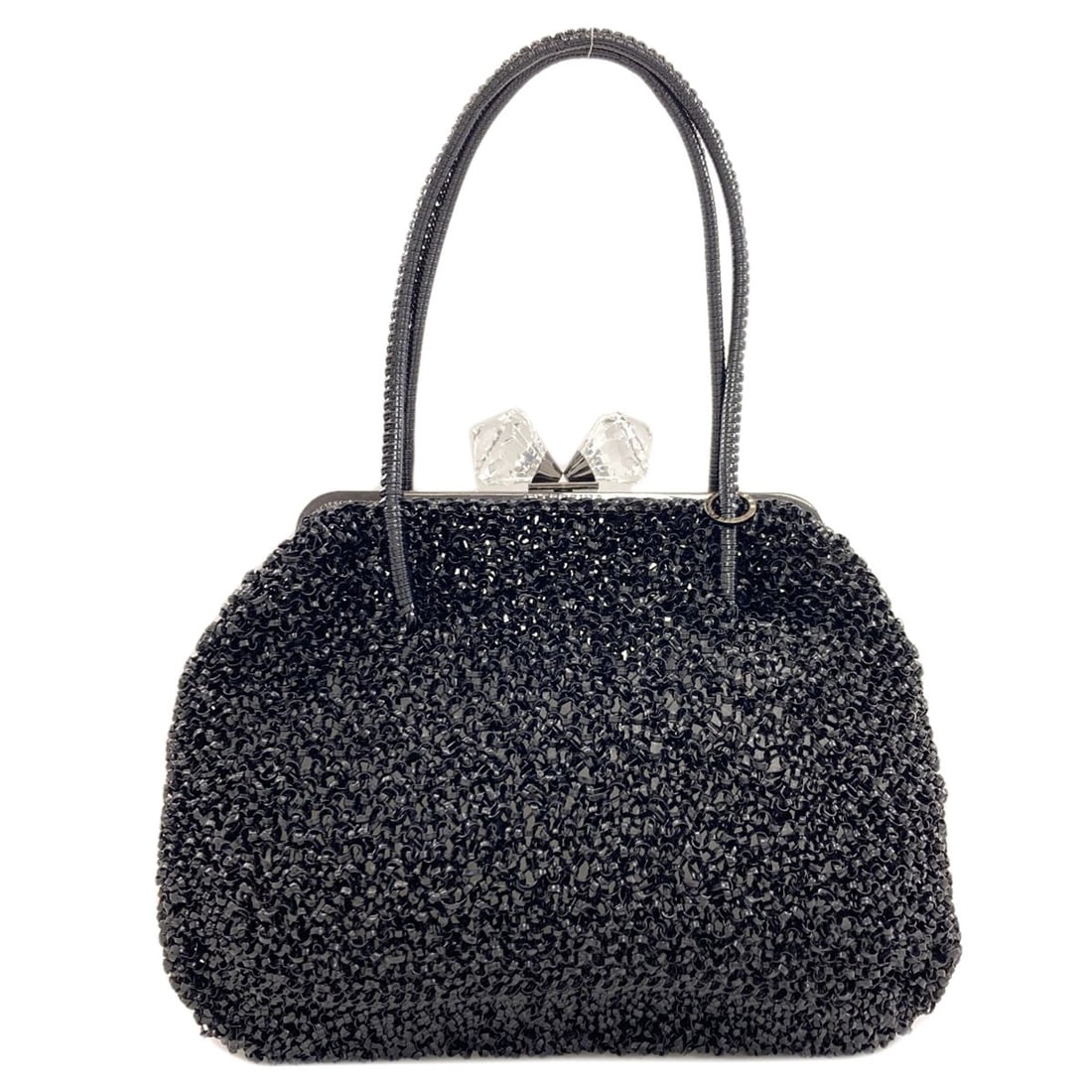 PVC Wire Tote Bag Anteprima: PVC Wire Tote Bag Anteprima The ANTEPRIMA PVC Wire Tote Bag is a unique and functional accessory made from durable PVC material. Its sleek black exterior and sturdy metal closure provide a practical