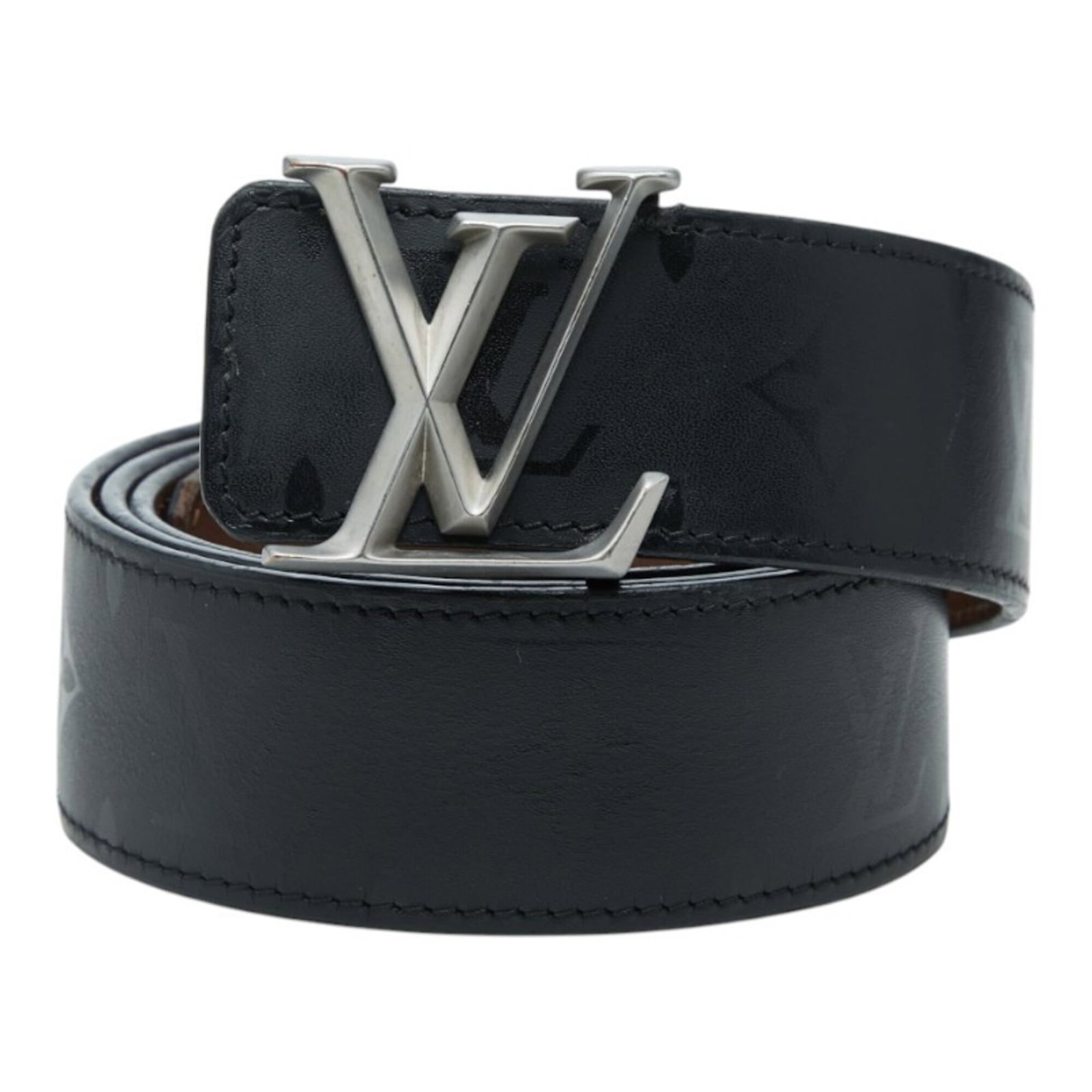 Standard belt by Louis Vuitton: Standard belt by Louis Vuitton Standard belt by Louis Vuitton, featuring black leather and a 117cm length. This classic design is a staple of the brand's iconic style. Made from high-quality leather,