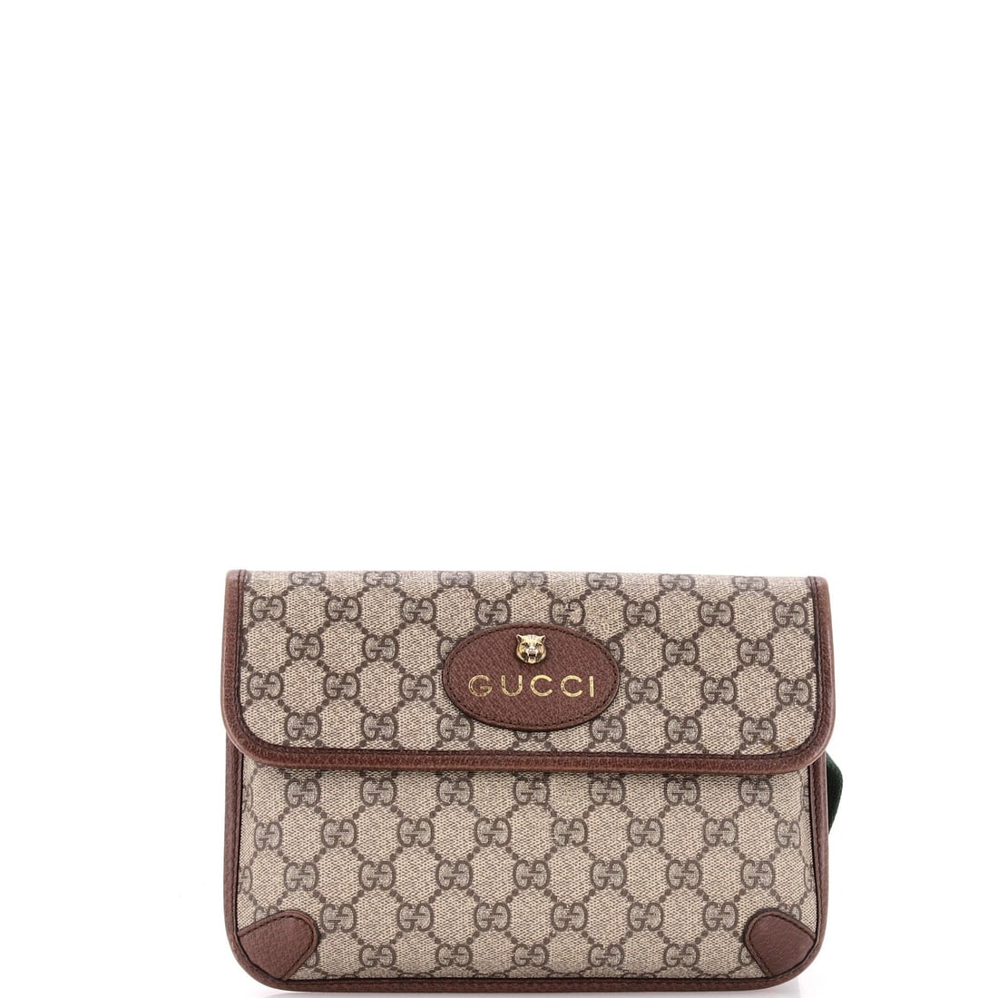 Vintage Flap Bag Belt Coated Canvas Gucci: Vintage Flap Bag Belt Coated Canvas Gucci Vintage Gucci Neo Flap Belt Bag in Brown Canvas Coated Exterior. This unique belt bag boasts a classic design with a brown canvas coated exterior, measuring