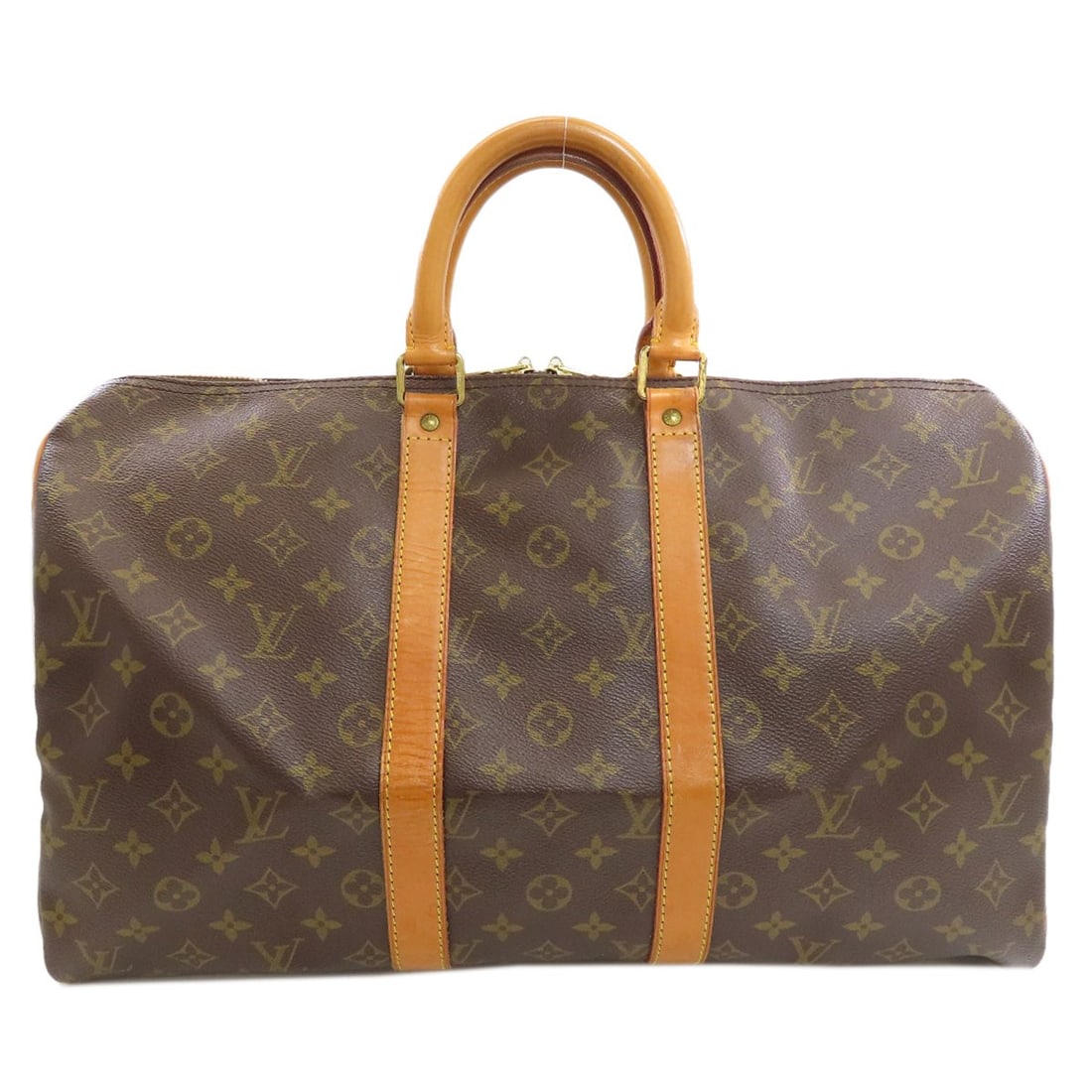 Louis Vuitton M41428 Kiepol 45 Boston Bag Monogram Canvas: Louis Vuitton M41428 Kiepol 45 Boston Bag Monogram Canvas Brown Monogram Canvas Louis Vuitton M41428 Kiepol 45 Boston Bag with 10.6 inch Height and 8.1 inch Depth. This 18.1 inch wide Boston bag
