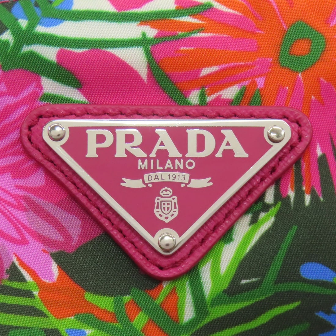 Logo Tote Bag Nylon Flower Prada Hardware 2Way - 10