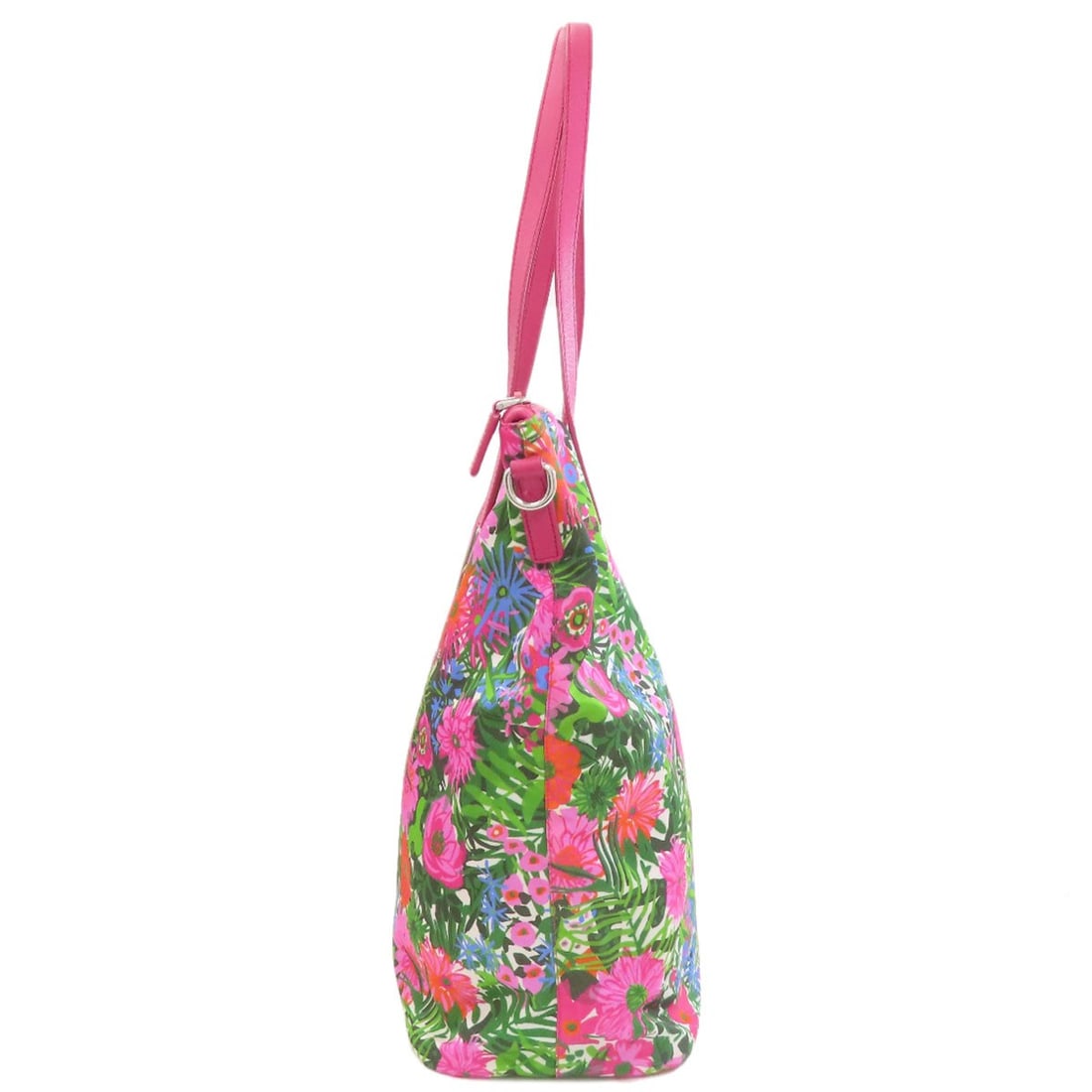 Logo Tote Bag Nylon Flower Prada Hardware 2Way - 3