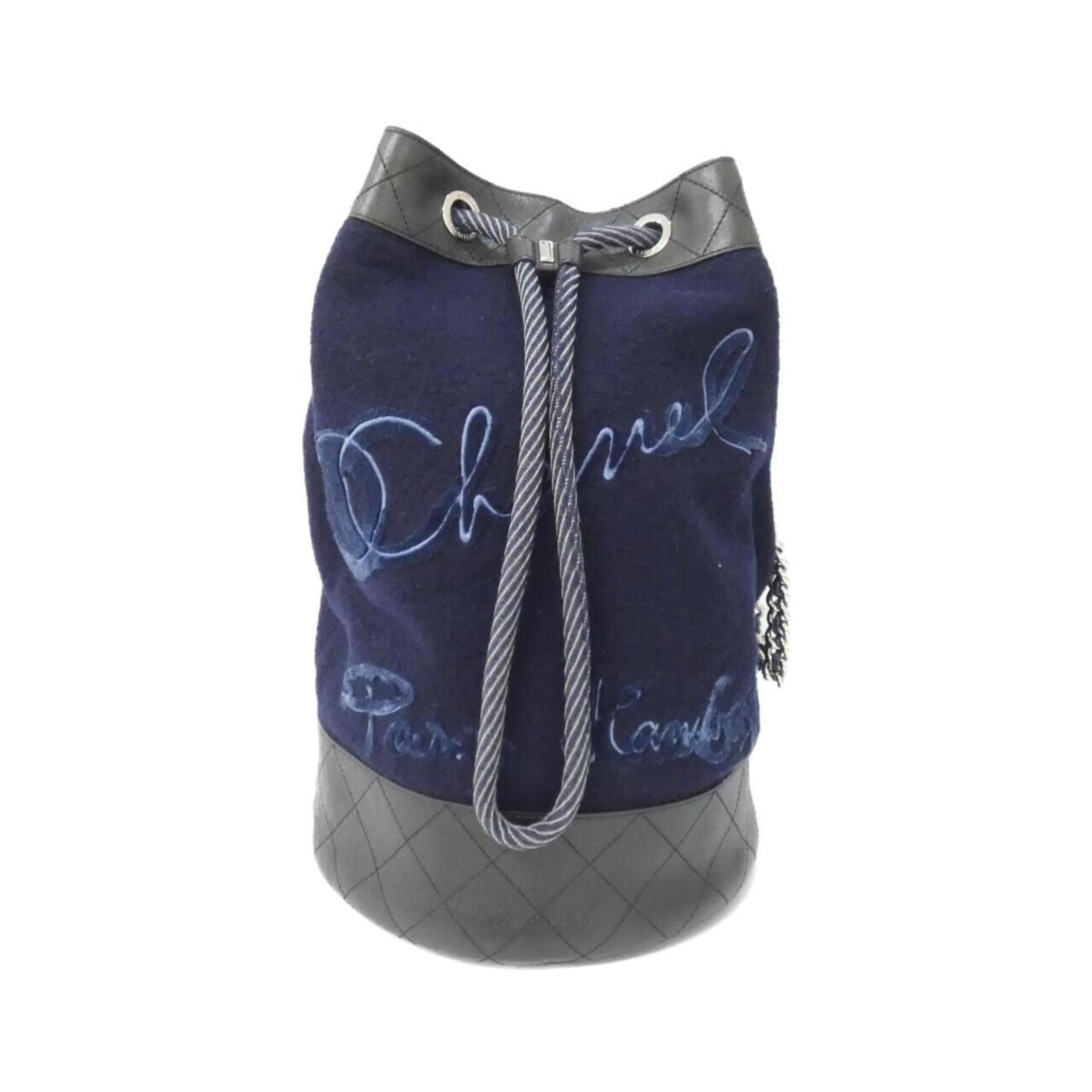 Shoulder Bag Wool Leather Chanel (1 of 8)