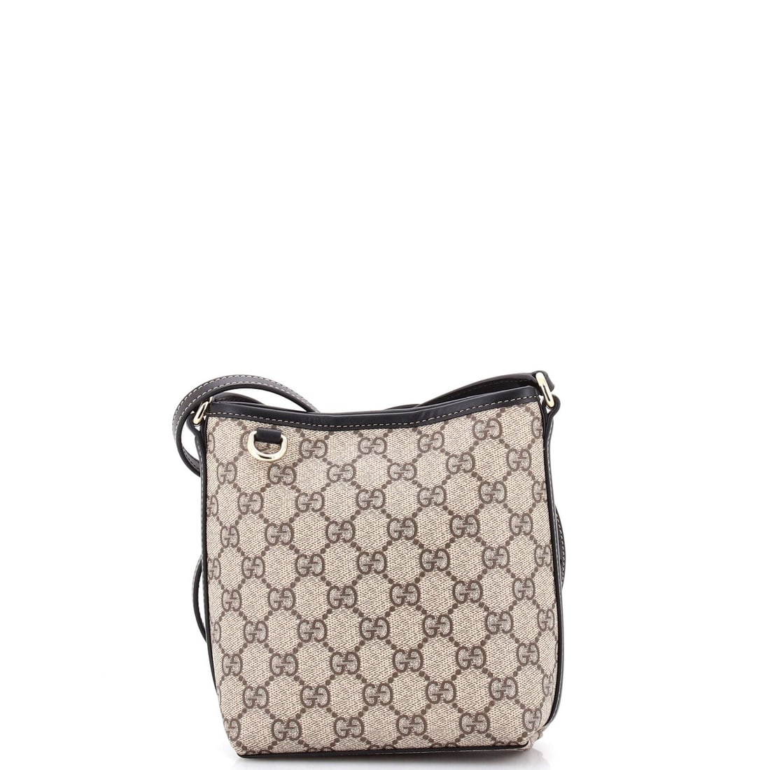 GG Emblem Bucket Bag Coated Canvas Small Gucci: GG Emblem Bucket Bag Coated Canvas Small Gucci Small GG Emblem Bucket Bag in Brown Coated Canvas. This Gucci bag features a classic bucket style with a signature GG emblem, measuring 7" tall and 6"