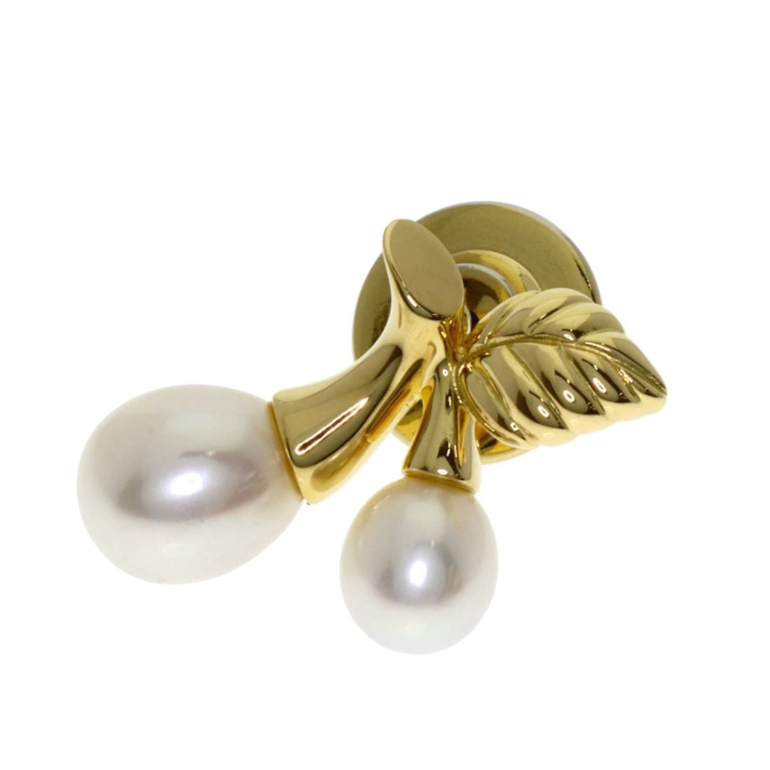 K18 Yellow Gold Pearl Brooch Cherry Mikimoto: K18 Yellow Gold Pearl Brooch Cherry Mikimoto K18 Yellow Gold Pearl Brooch Cherry Mikimoto boasts a stunning gold setting, showcasing a beautiful pearl. This exquisite brooch is crafted from K18 yellow