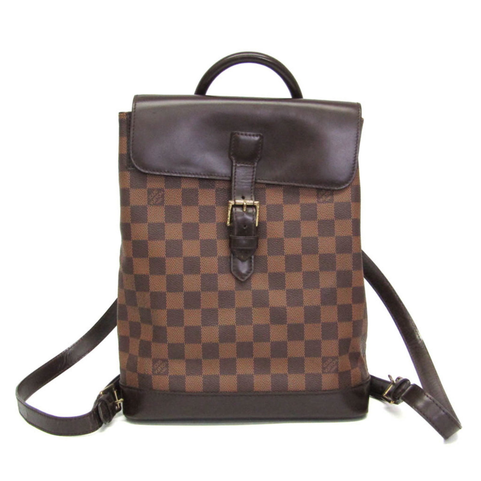 Backpack Damier Canvas by Louis Vuitton: Backpack Damier Canvas by Louis Vuitton Damier Canvas by Louis Vuitton Soho Backpack. This iconic backpack features the signature Damier pattern in Ebene, a timeless and elegant color. With its