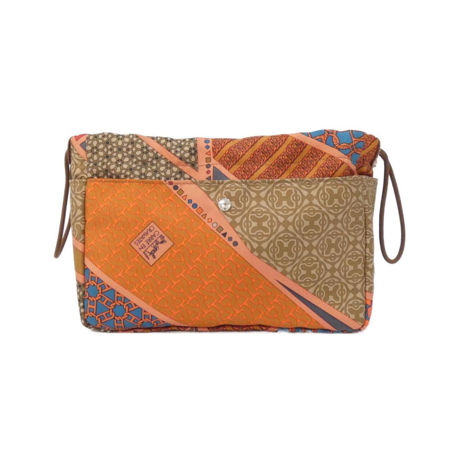 Hermes Handbag Pouch Silk Barenia Leather: Hermes Handbag Pouch Silk Barenia Leather Silk and Barenia leather come together in this Fauve Fauve handbag pouch from Hermes, featuring a sleek and sophisticated design. Made with high-quality