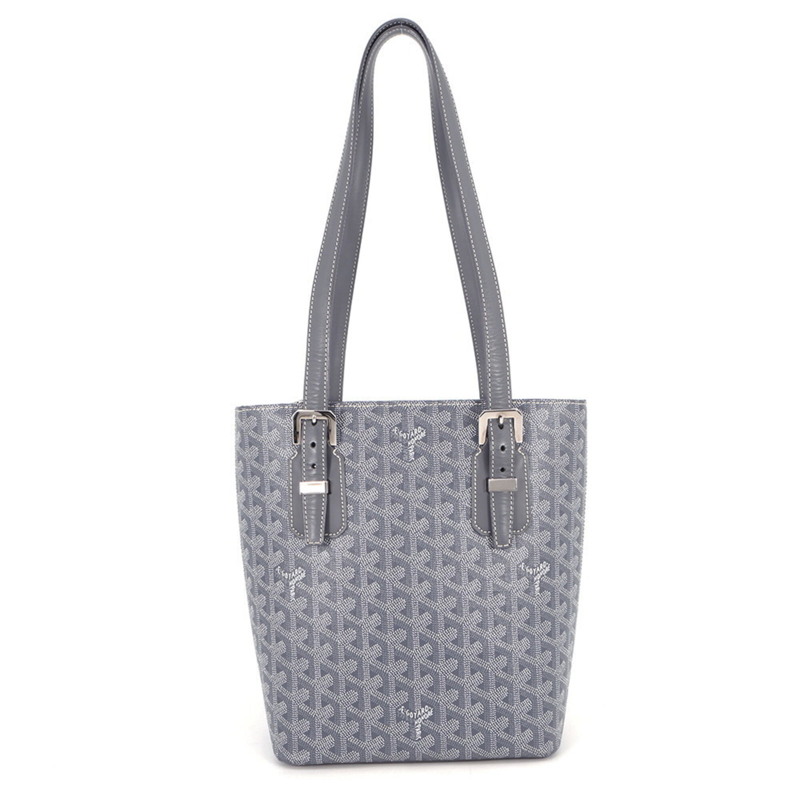 Shoulder Bag Handbag Goyard Pvc: Shoulder Bag Handbag Goyard Pvc Goyard's iconic PVC shoulder bag features a sleek gray and white color combination, making it a versatile and stylish accessory for everyday use. Measuring 25.5cm x