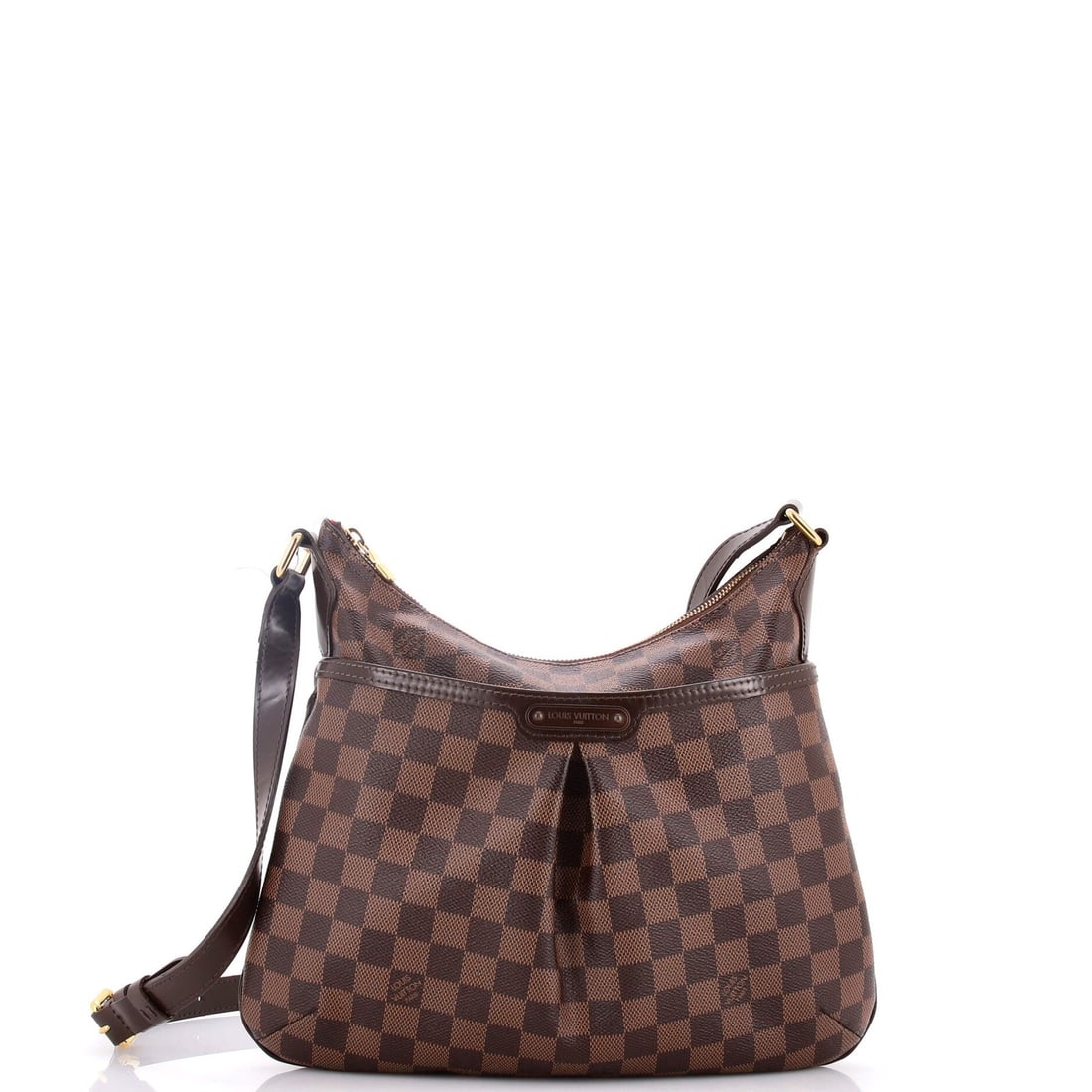 Handbag Damier Bloomsbury Louis Vuitton: Handbag Damier Bloomsbury Louis Vuitton The Damier Bloomsbury Louis Vuitton cross body bag boasts a classic canvas coated exterior in a rich brown hue, adorned with iconic Damier prints. Measuring