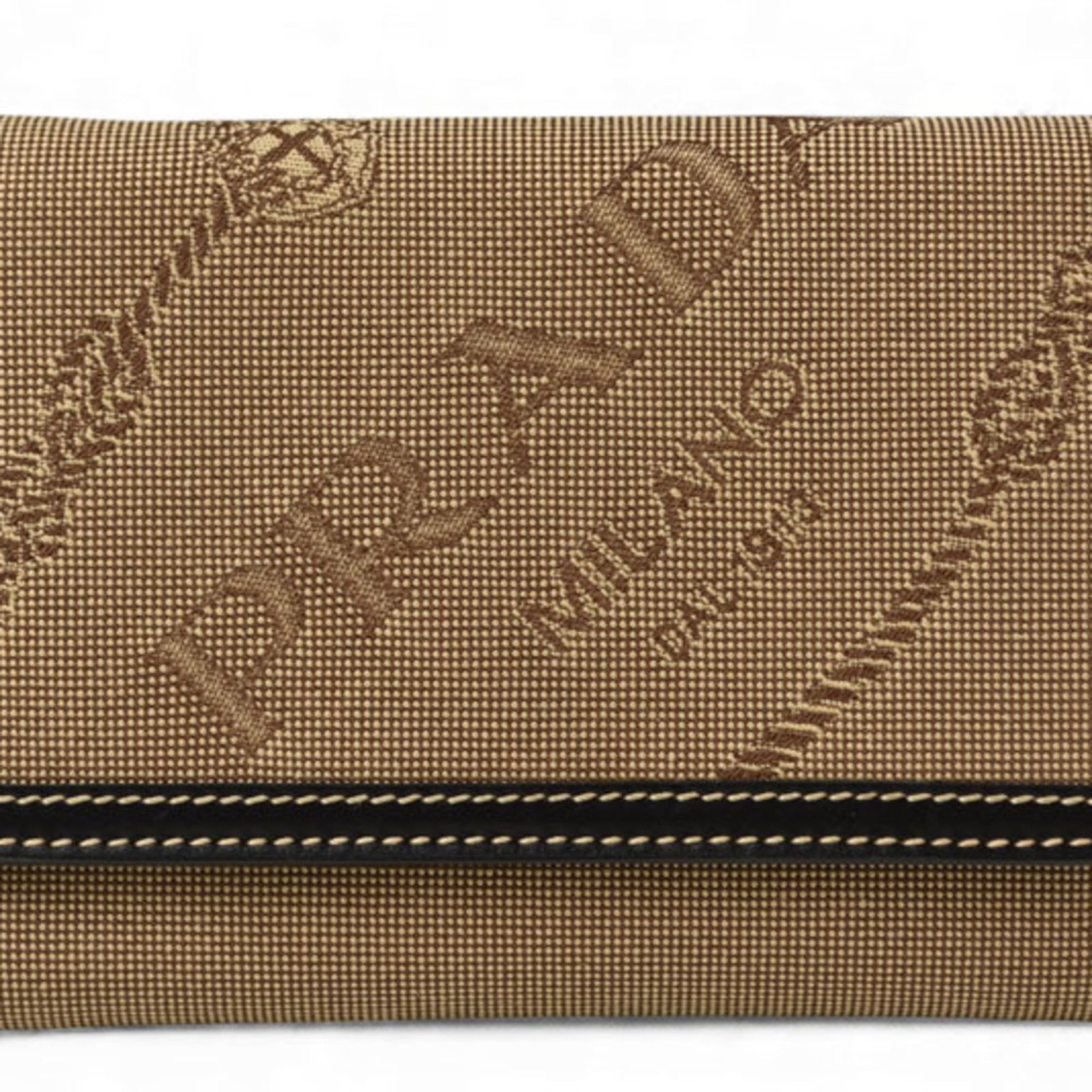 Prada Wallet (Tri-Fold) Canvas: Prada Wallet (Tri-Fold) Canvas Tri-fold canvas wallet from Prada, crafted in Italy, features a classic design with a beige or black finish. The wallet measures 10.5cm x 15cm x 2cm and includes a
