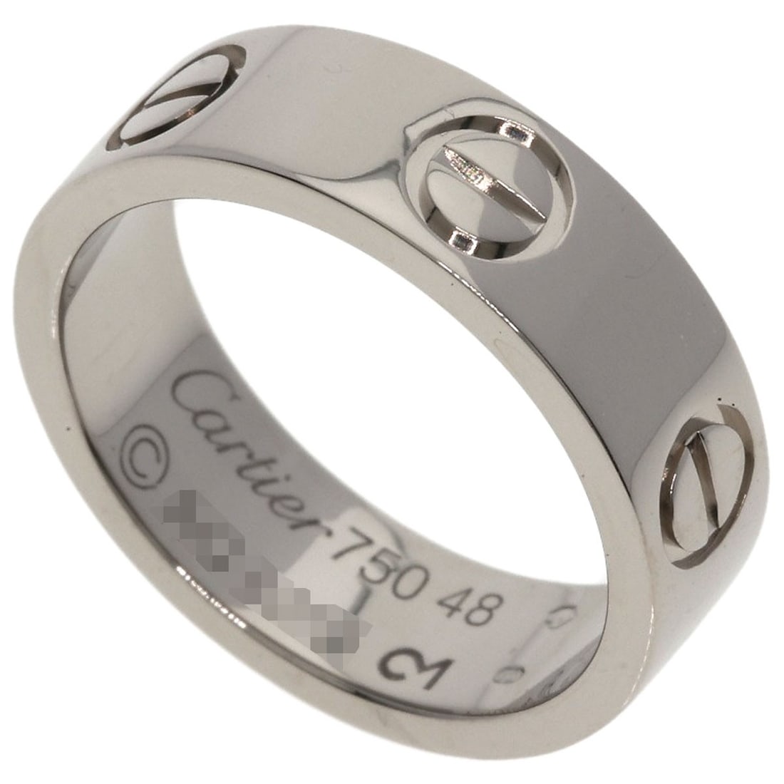 Love Ring Gold White K18 Cartier #48: Love Ring Gold White K18 Cartier #48 K18 White Gold Cartier Ring #48 - A sleek and sophisticated ring featuring K18 white gold, a precious metal known for its exceptional durability and luster. This