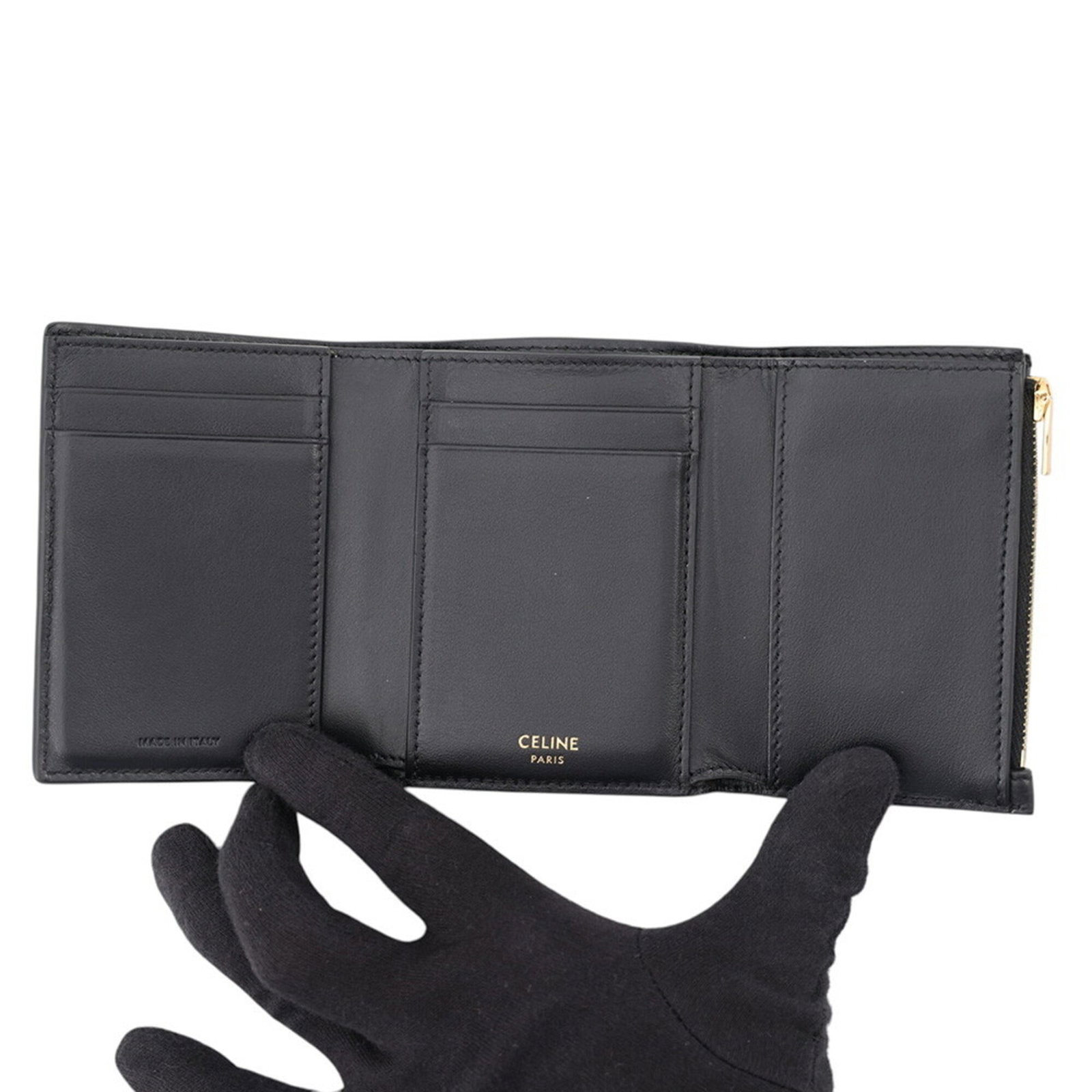 Celine Leather Wallet Fold - 4