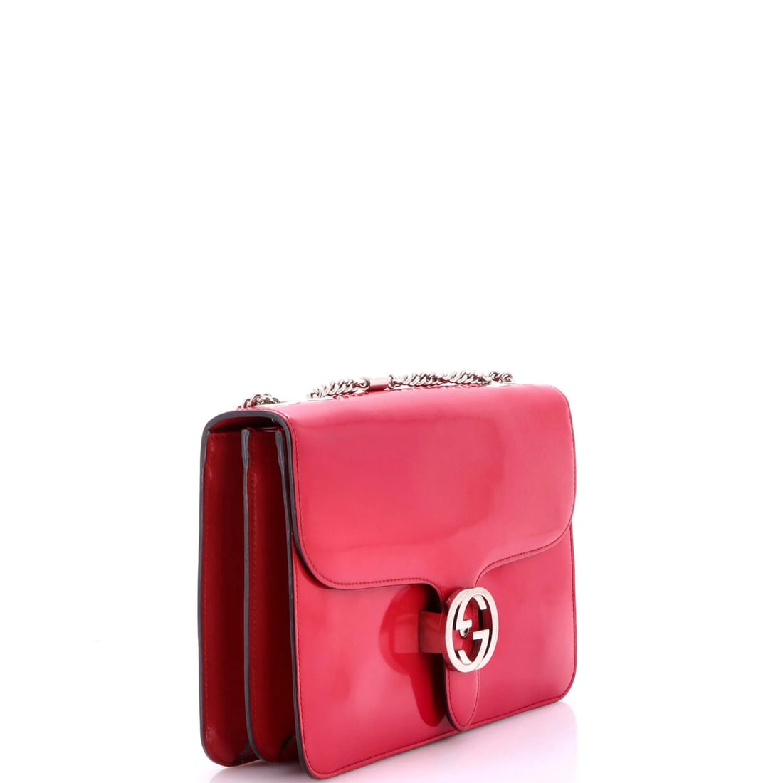 Patent Medium Gucci Interlocking Shoulder Bag - 2