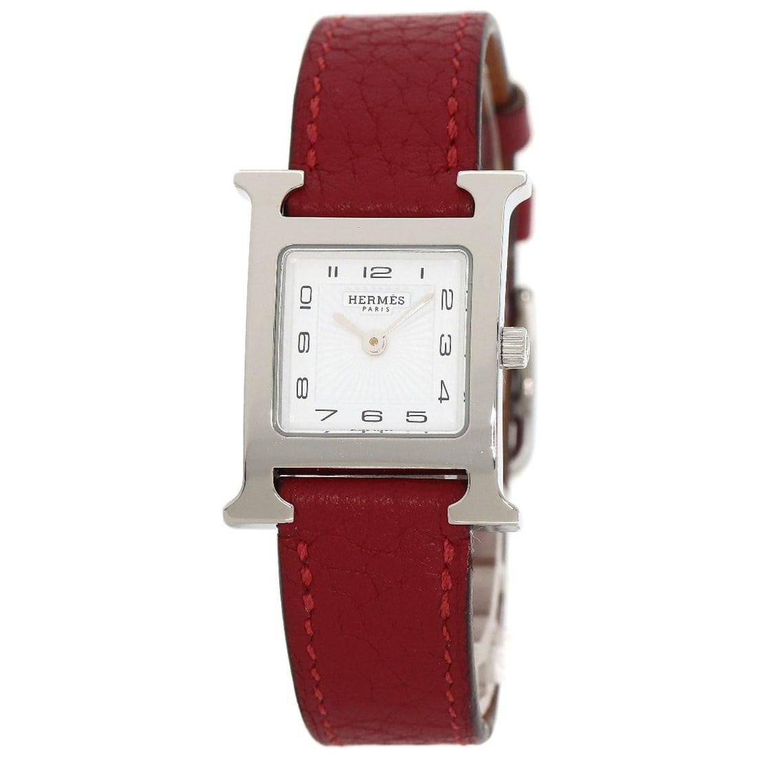 Hermes H Watch Watches Hh11.210 Stainless Steel Leather: Hermes H Watch Watches Hh11.210 Stainless Steel Leather Stainless steel and silver leather come together in this sleek Hermes H Watch, featuring a 21mm case size and 7mm thickness. The watch boasts