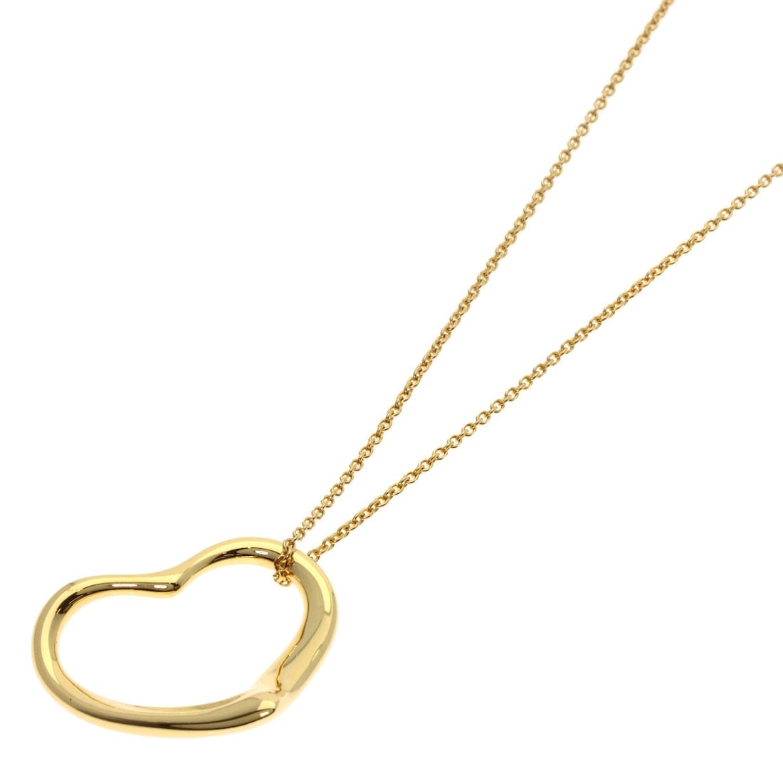 Yellow Gold Necklace Tiffany&Co Open Heart K18: Yellow Gold Necklace Tiffany&Co Open Heart K18 Yellow Gold Necklace Tiffany&Co Open Heart K18K18 yellow gold necklace from Tiffany&Co, featuring an open heart design. This 16.1-inch long necklace