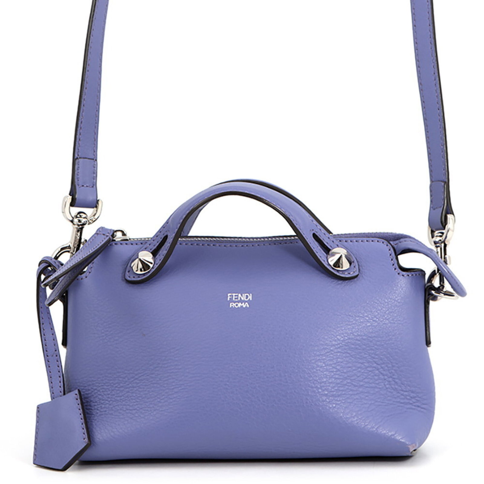 Shoulder Bag Leather Fendi Handbag: Shoulder Bag Leather Fendi Handbag Purple Fendi leather shoulder bag with silver hardware, measuring 13cm x 20cm x 9cm. This Italian-made handbag boasts a rich, luxurious feel and a sophisticated