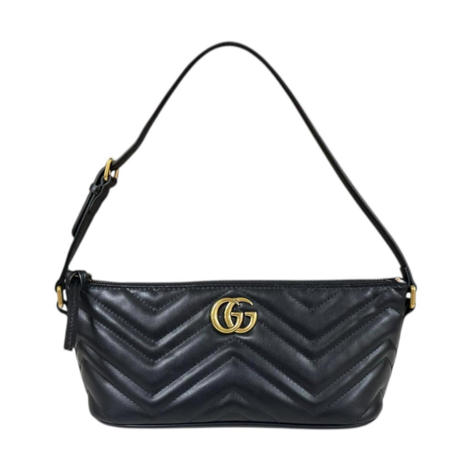 Handbag Leather Gucci: Handbag Leather Gucci Handbag made from high-quality leather, featuring a sleek black design. The Gucci brand is known for its iconic style and craftsmanship, evident in this well-made handbag. With