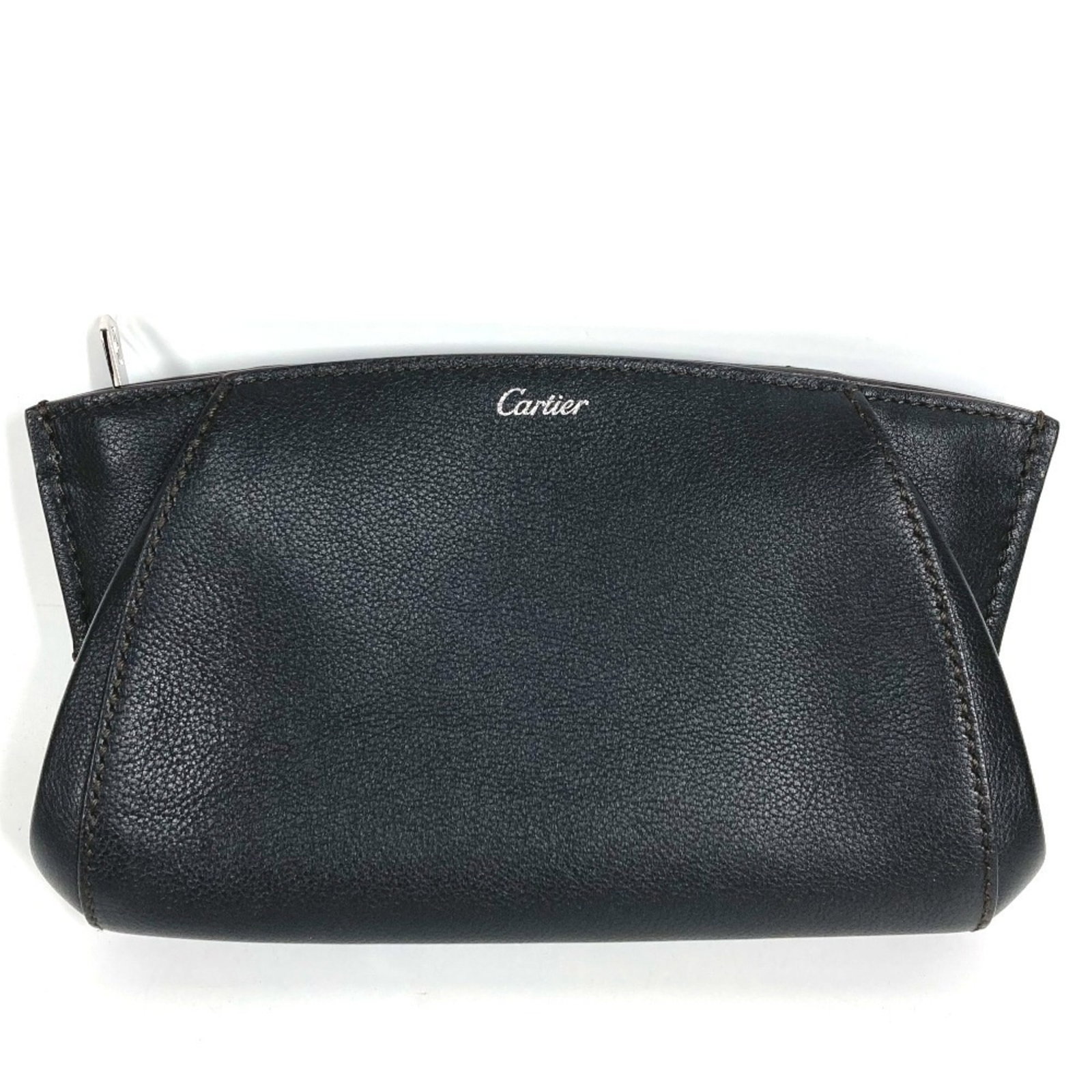 Clutch Bag Leather Pouch Handbag Cartier: Clutch Bag Leather Pouch Handbag Cartier Cartier's sleek clutch bag is crafted from high-quality leather, featuring a sophisticated black finish. Measuring 13cm x 23cm, this compact pouch is perfect