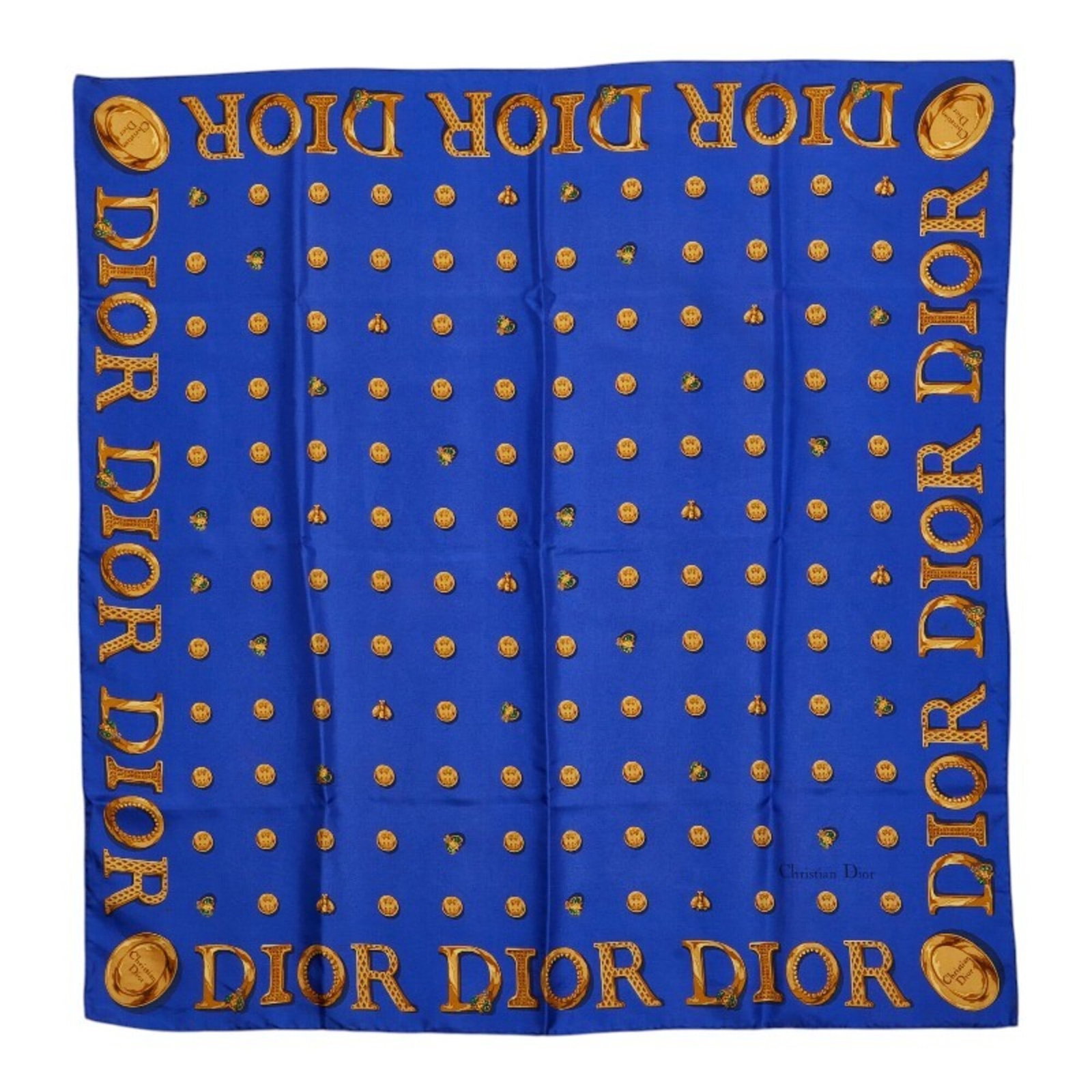 Silk Scarf by Christian Dior: Silk Scarf by Christian Dior Silk Scarf by Christian Dior - A stunning piece of blue silk, measuring 90cm x 88cm, showcasing the iconic style of the French fashion house. This beautiful scarf is