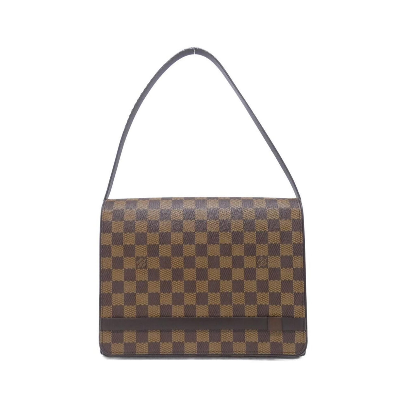 Canvas Coated Louis Vuitton Bag Shoulder: Canvas Coated Louis Vuitton Bag Shoulder Coated canvas and classic design make this Louis Vuitton shoulder bag a timeless choice. With its brown color and 22cm x 28cm x 8cm dimensions, it's a