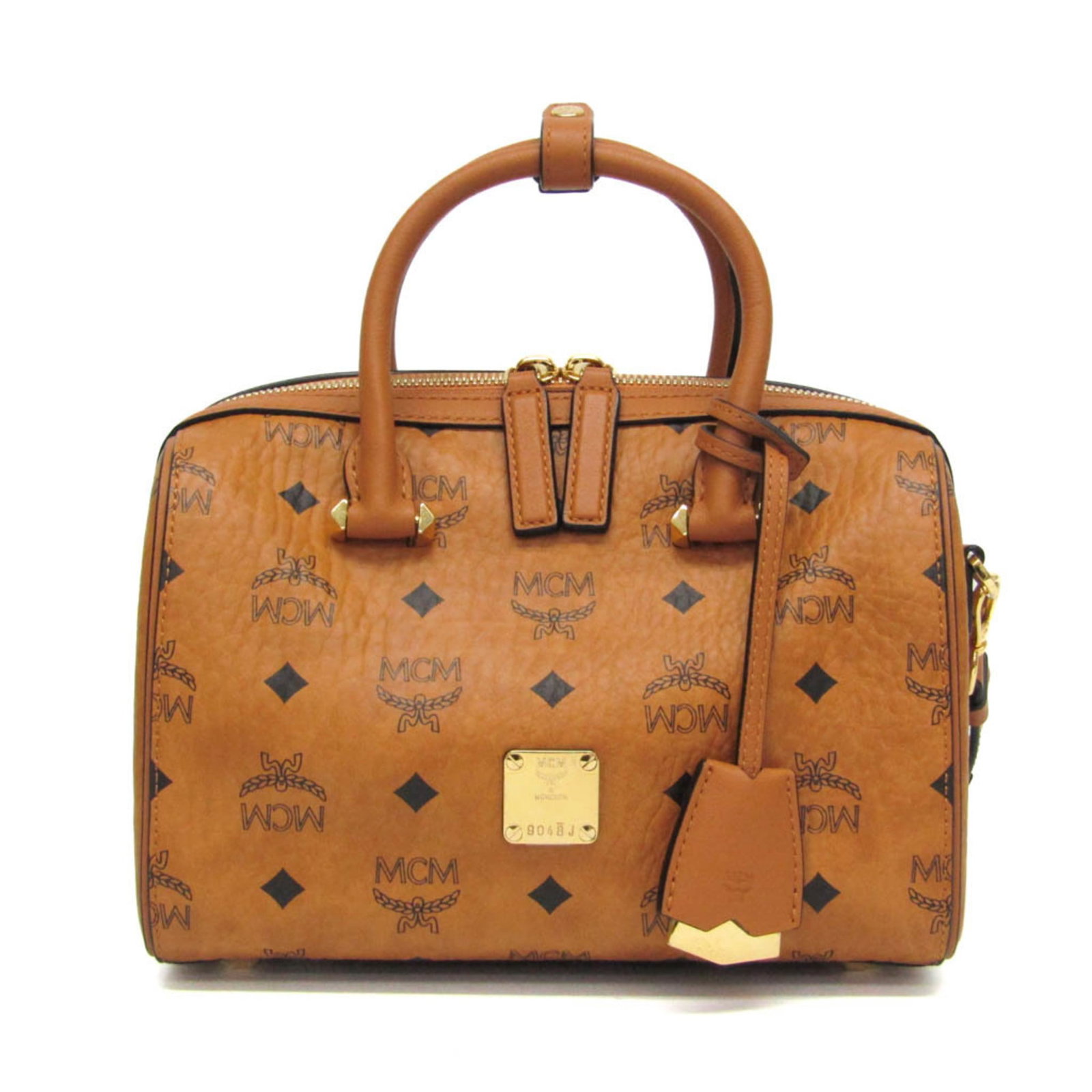 Mcm Boston Bag Shoulder Bag Coated Canvas Leather: Mcm Boston Bag Shoulder Bag Coated Canvas Leather Coated canvas and leather come together in this MCM Visetos Essential Boston Bag, featuring a sturdy zipper closure and convenient zipper pocket. The