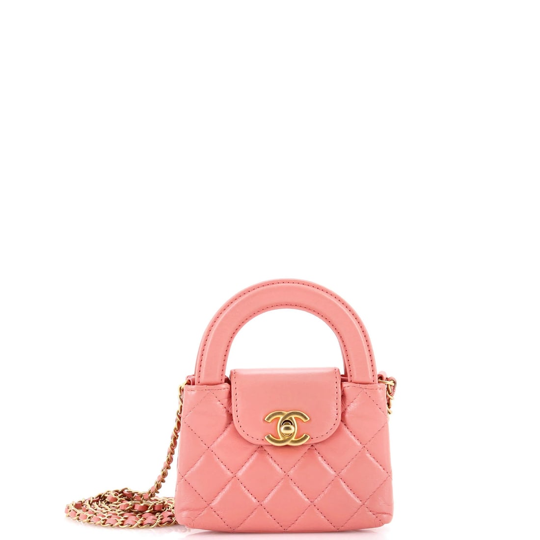 Kelly Top Chanel Aged Nano Quilted Calfskin Shopping Bag Handle: Kelly Top Chanel Aged Nano Quilted Calfskin Shopping Bag Handle The Kelly Top Chanel Aged Nano Quilted Calfskin Shopping Bag Handle is a unique and stylish accessory, featuring a pink quilted