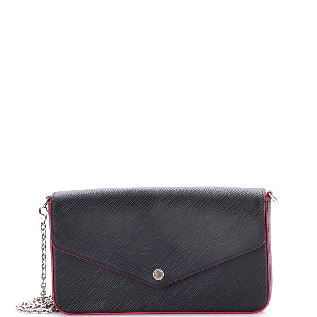 Felicie Pochette Epi Leather Louis Vuitton: Felicie Pochette Epi Leather Louis Vuitton The Felicie Pochette Epi Leather Louis Vuitton is a stylish cross body bag with a sleek black exterior and a pop of red microfiber interior. Its classic