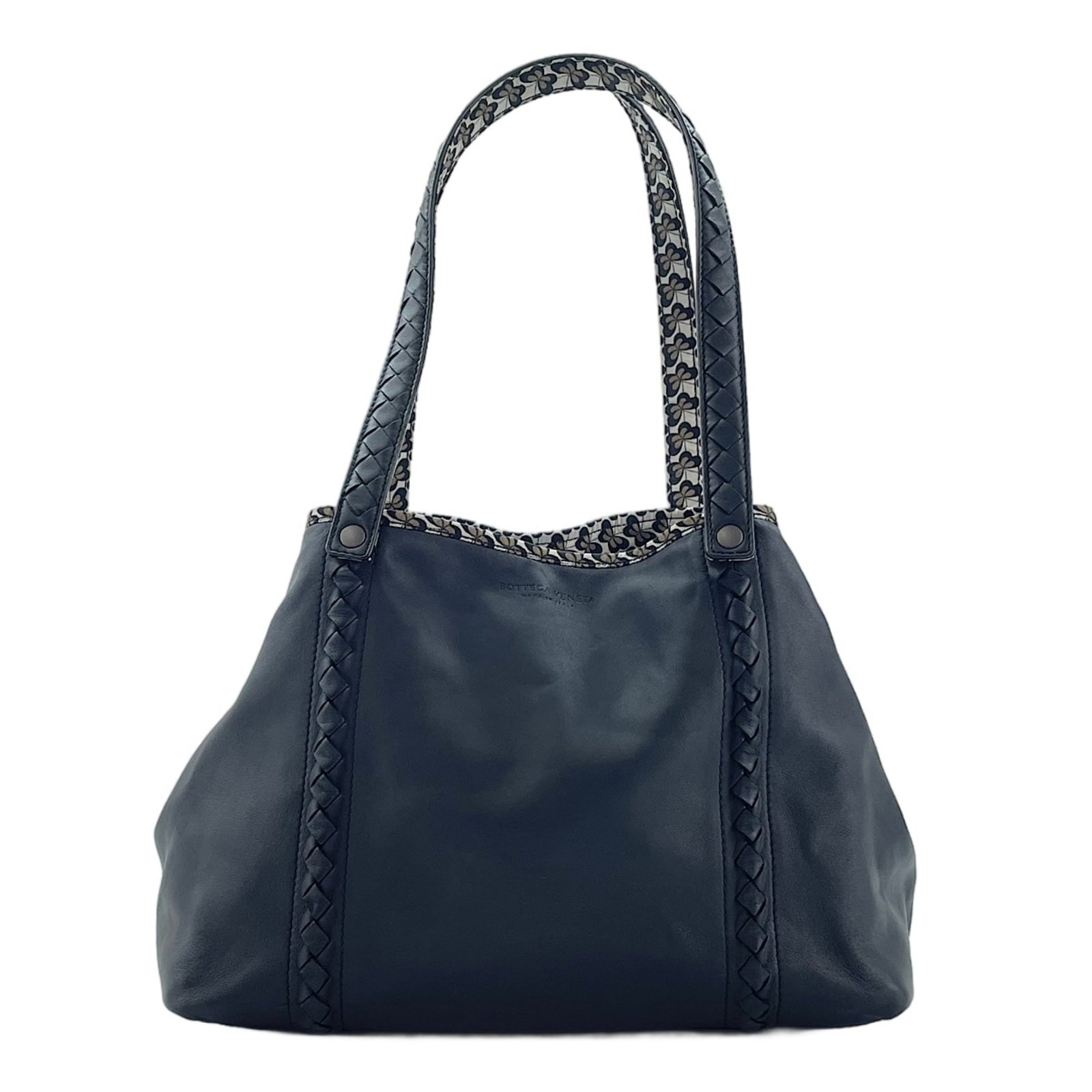 Tote Bag Intrecciato By Bottega Veneta: Tote Bag Intrecciato By Bottega Veneta Intrecciato woven in Italy, this black tote bag from Bottega Veneta features a timeless design with a classic 22cm x 31cm x 19cm size, perfect for everyday use.