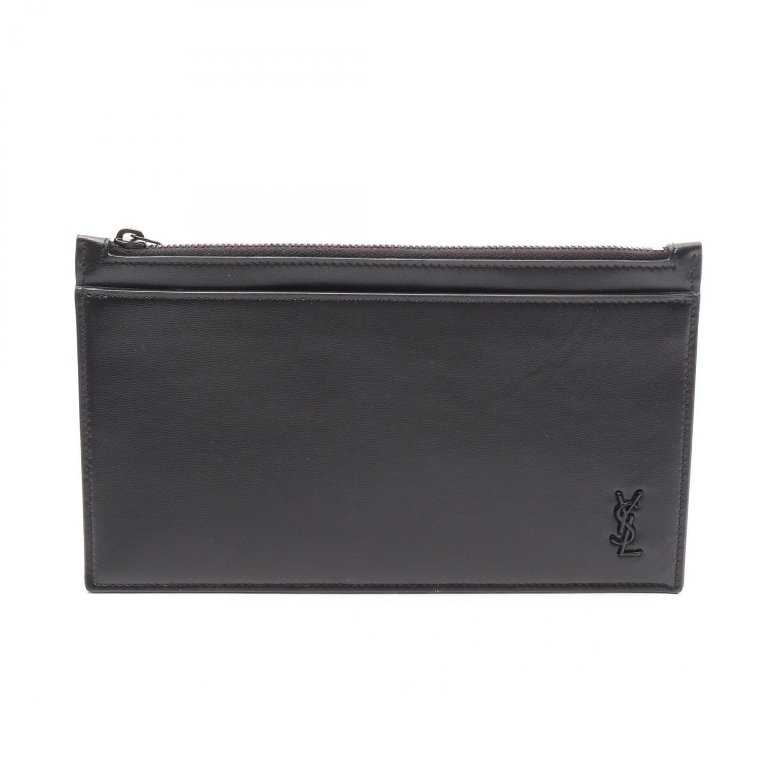 Saint Laurent Yves Leather Pouch Handbag: Saint Laurent Yves Leather Pouch Handbag Black Saint Laurent Yves Leather Pouch Handbag with a sleek 12cm x 20cm size. Made from high-quality leather, this compact pouch features a timeless design