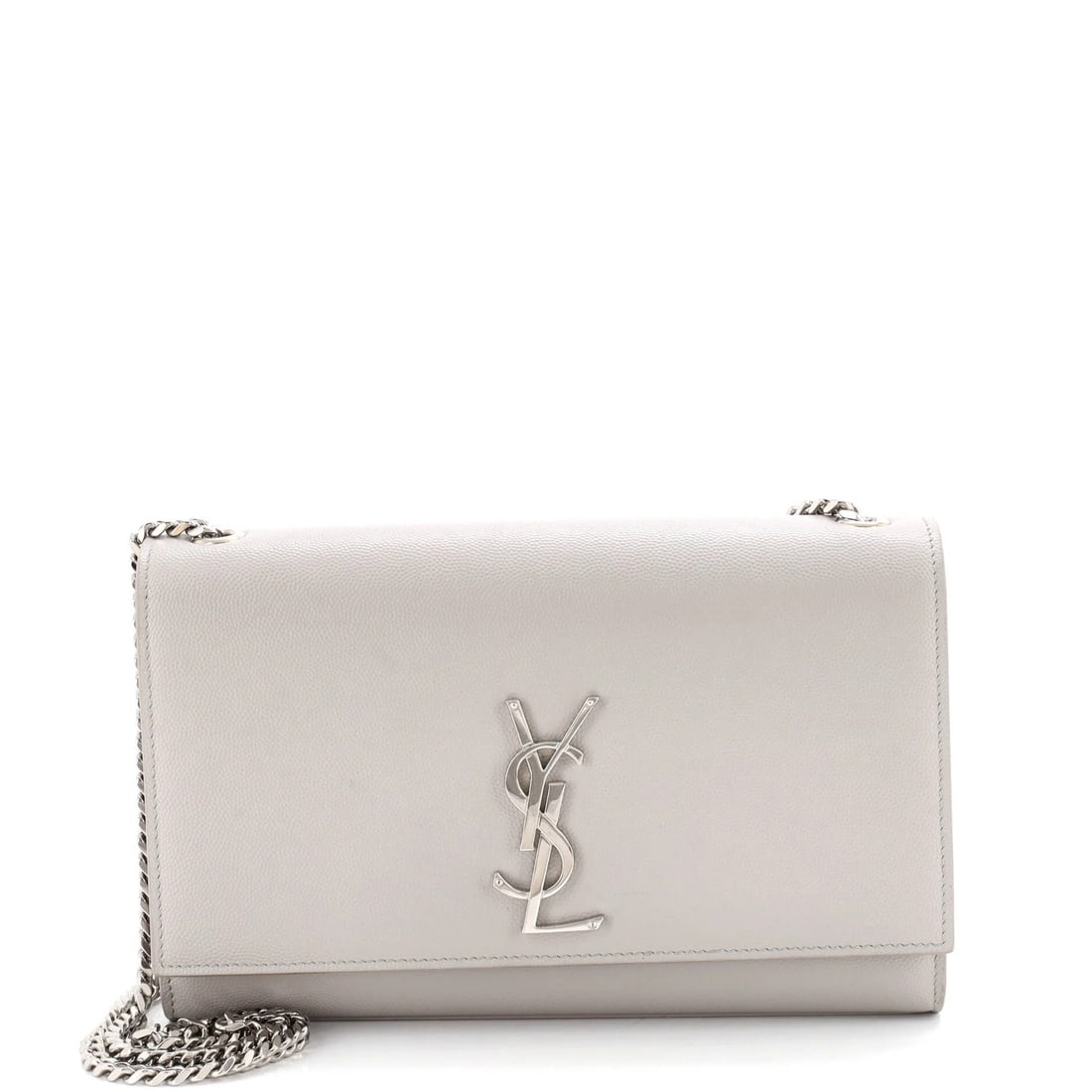 Monogram Crossbody Bag Medium Grainy Leather Classic Saint: Monogram Crossbody Bag Medium Grainy Leather Classic Saint Gray Monogram Crossbody Bag with Medium Grainy Leather Exterior, 10" Handle Drop and 17.5" Strap Drop. This Classic Saint crossbody bag