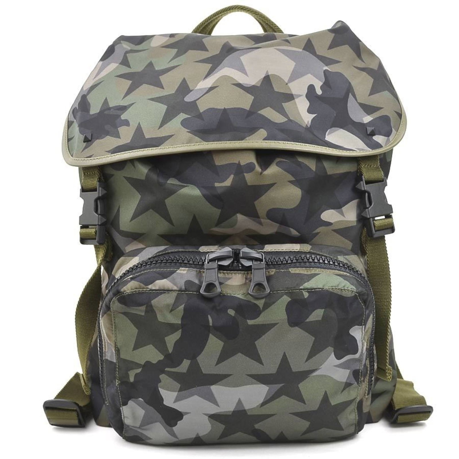 Valentino Garavani Backpack Nylon Leather: Valentino Garavani Backpack Nylon Leather Valentino Garavani Backpack Nylon Leather is a stylish and durable backpack made from a combination of nylon and leather. Measuring 34cm x 29cm x 12cm, it
