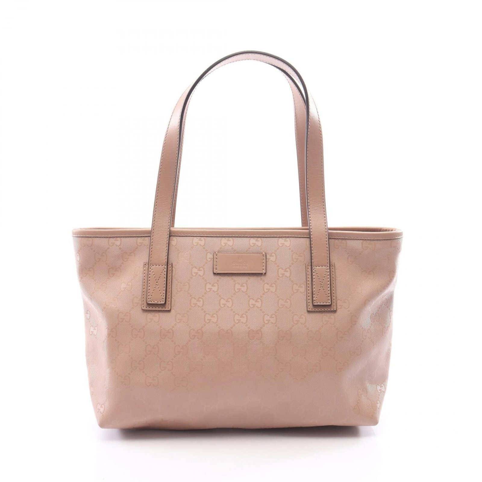 Pvc Leather Handbag Tote Bag: Pvc Leather Handbag Tote Bag PVC and leather combine in this unique Gucci MPN 211138 tote bag, featuring a striking pink color. Measuring 21cm x 29cm x 8cm, it offers a stylish and spacious design.