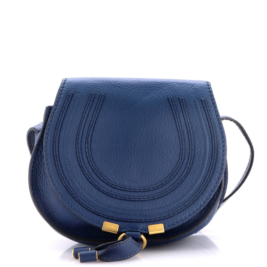 Crossbody Bag Leather Small Chloe Marcie: Crossbody Bag Leather Small Chloe Marcie Small Chloe Marcie Crossbody Bag in Blue Leather. This crossbody bag features a small size with a 7" height, 7" width, and 4" depth, making it a compact and st
