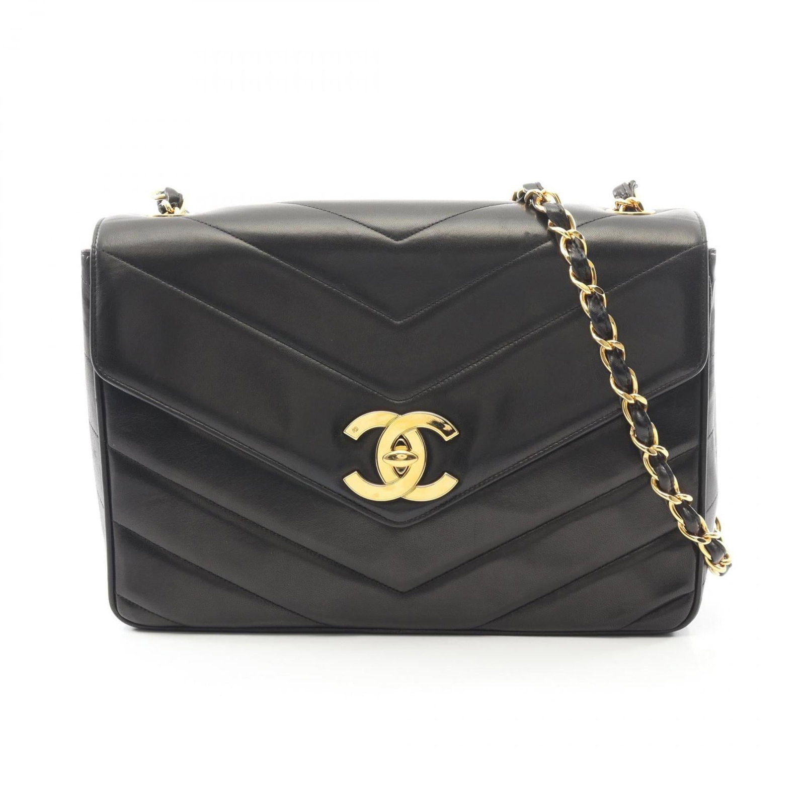 Shoulder Bag Leather Chanel: Shoulder Bag Leather Chanel Black Lambskin Leather Shoulder Bag with Gold Hardware. This Chanel shoulder bag features high-quality lambskin leather and gold hardware, making it a stylish and elegant
