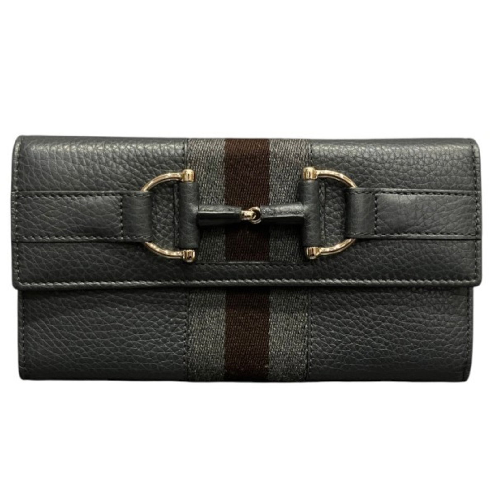 Gucci Long Wallet (Bi-Fold) Leather: Gucci Long Wallet (Bi-Fold) Leather Gucci's bi-fold long wallet is crafted from high-quality leather, featuring a sleek gray color and a compact size that fits perfectly in a pocket. The wallet's