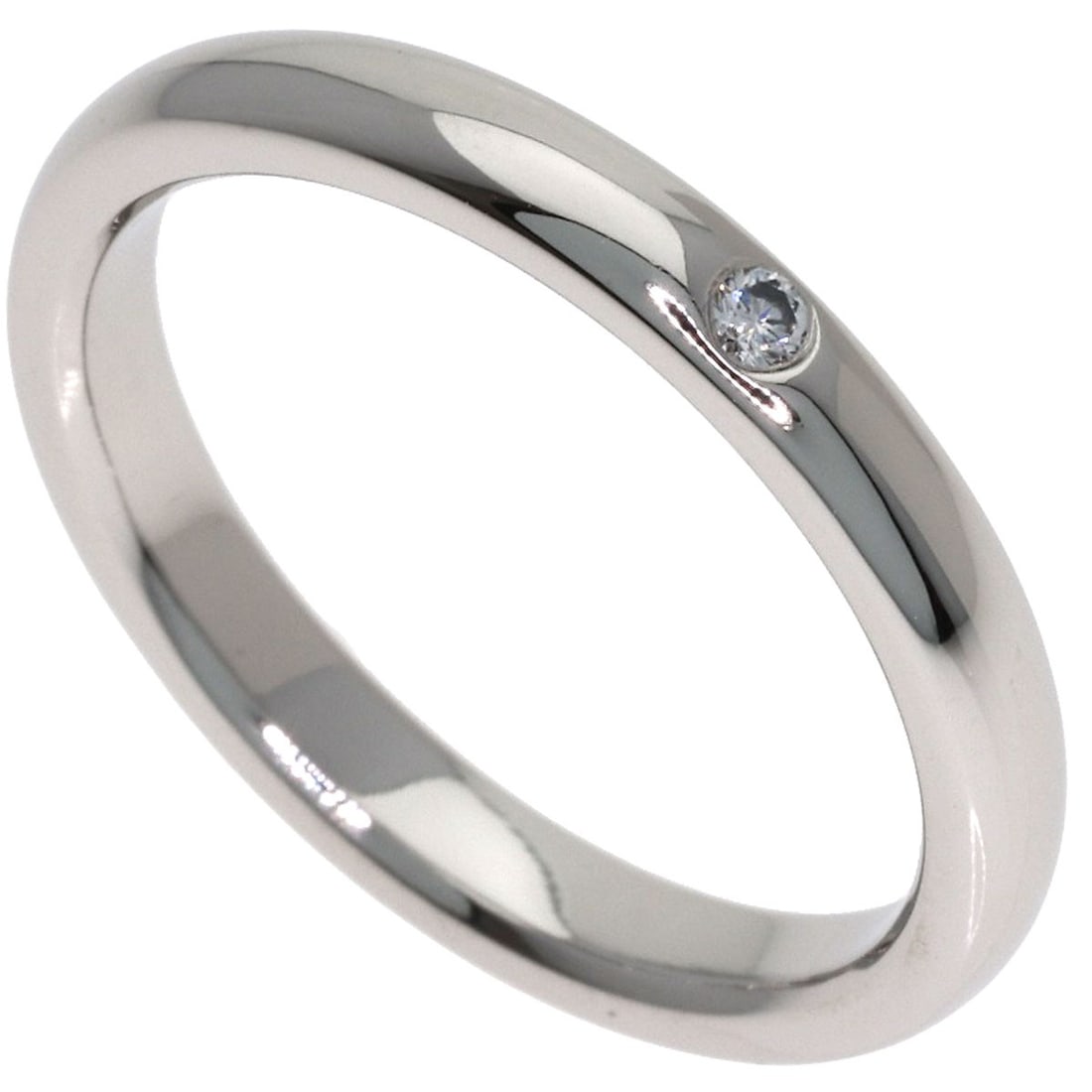 Tiffany&Co. Curved Band 1P Diamond Ring Platinum Pt950: Tiffany&Co. Curved Band 1P Diamond Ring Platinum Pt950 Platinum Pt950 Tiffany&Co. Curved Band 1P Diamond Ring, a sleek and sophisticated design, showcases a beautiful silver metal exterior with a 1P d