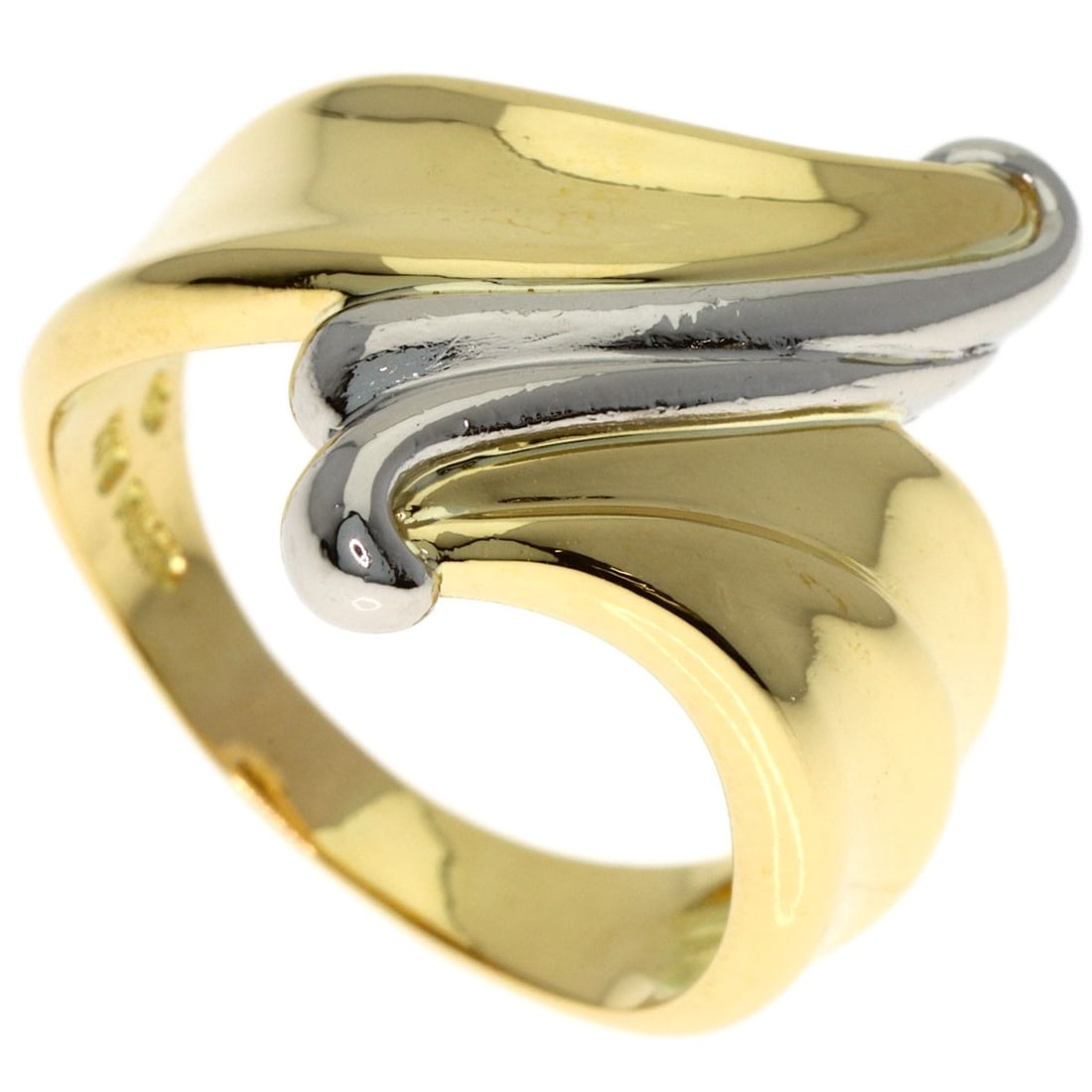 Design Ring Platinum Pt850 18K Yellow Gold 7.3G (1 of 16)