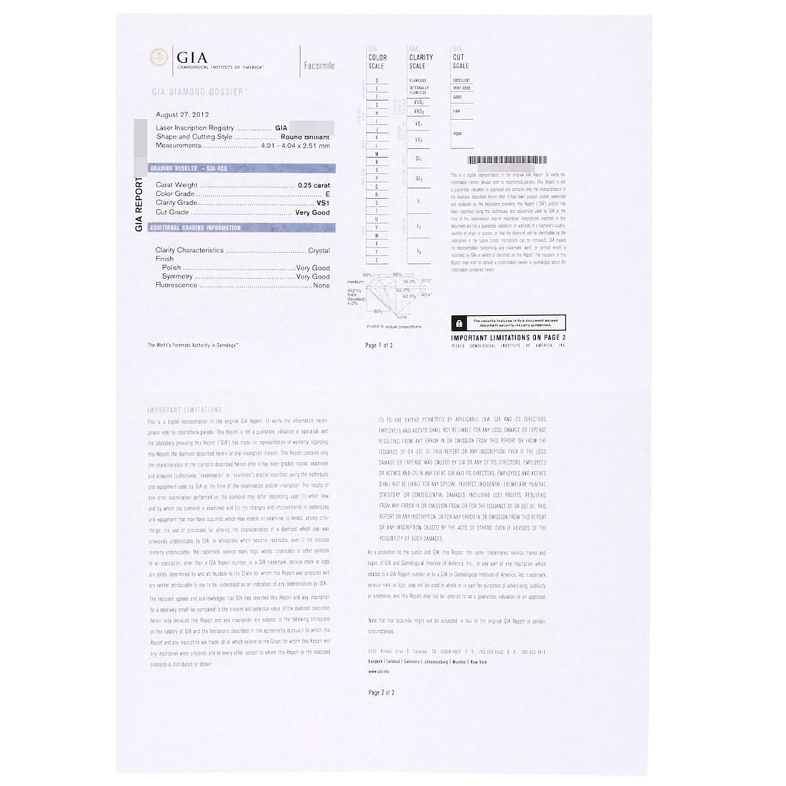 Plum Diamond E-Vs1-Vg Ring Platinum - 10