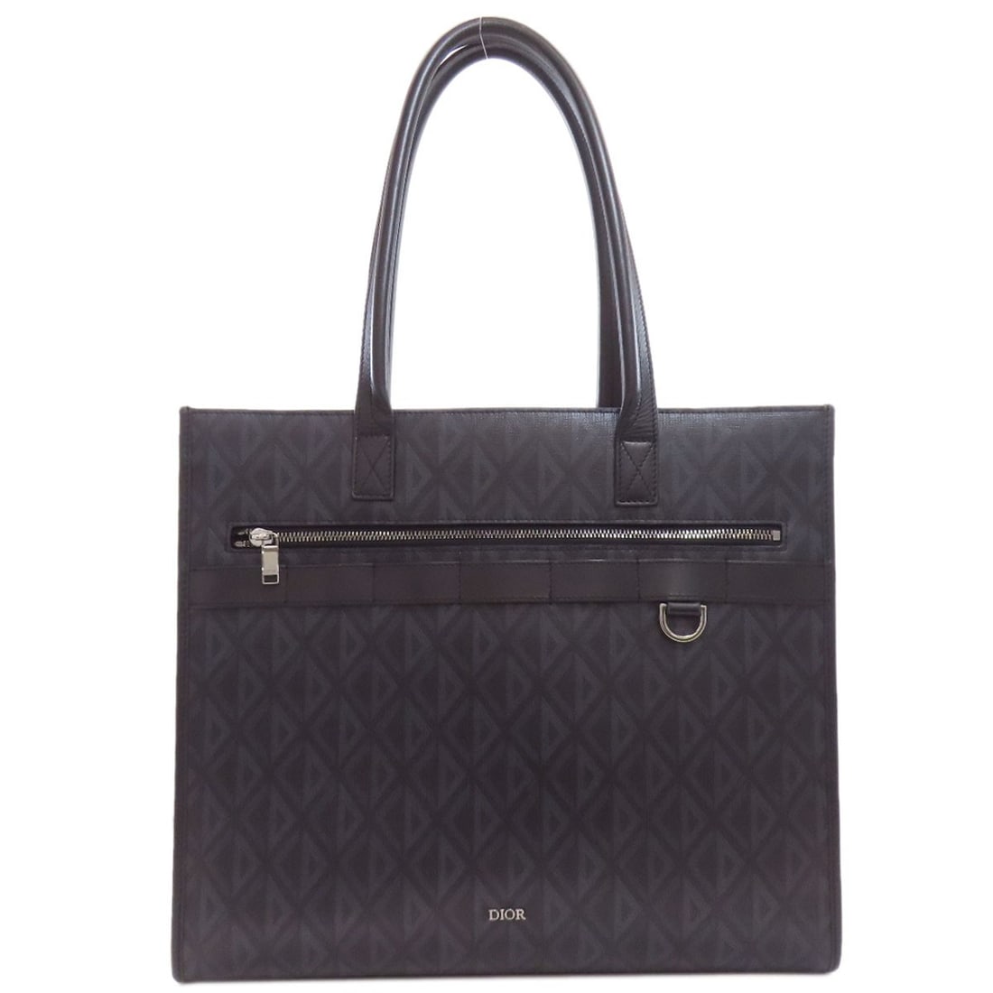Dior Cddiamond Tote Bag Pvc: Dior Cddiamond Tote Bag Pvc Black PVC Dior Cddiamond Tote Bag. This Dior tote bag features a striking black exterior with a distinctive PVC material. A notable design element of this bag is its