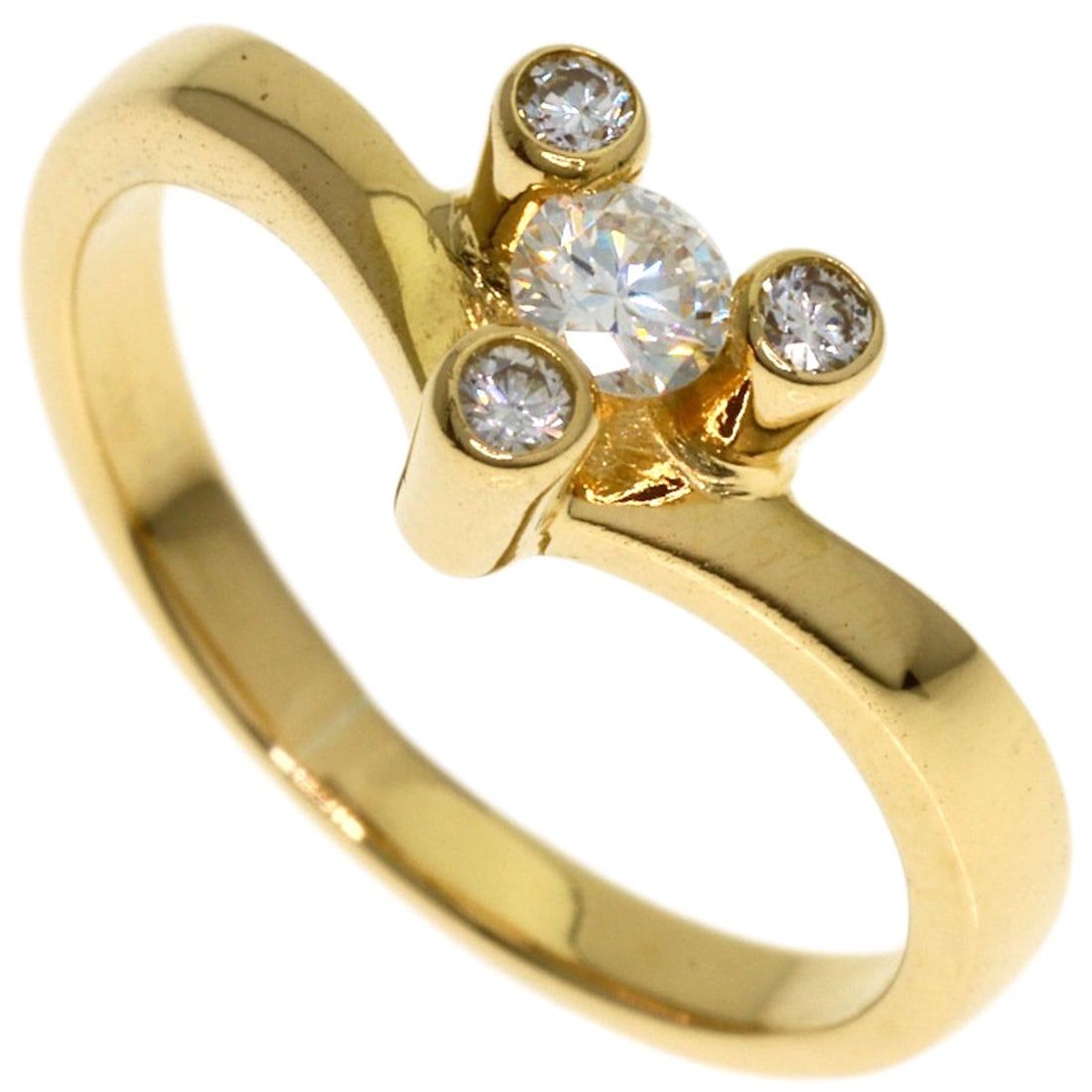 K18 Yellow Gold Diamond Ring Tasaki: K18 Yellow Gold Diamond Ring Tasaki K18 Yellow Gold Diamond Ring Tasaki boasts a striking gold metal exterior, showcasing a total carat weight of 0.17ct. The ring's purity is certified as K18, a