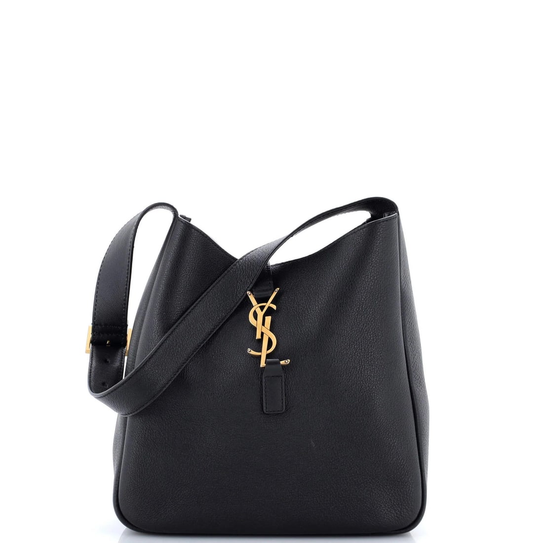 Small Hobo Leather Supple 7 5 Le: Small Hobo Leather Supple 7 5 Le Small Hobo Leather Satchel from Saint Laurent, featuring supple black leather exterior with gold hardware, and a spacious interior with suede lining. The bag boasts a 