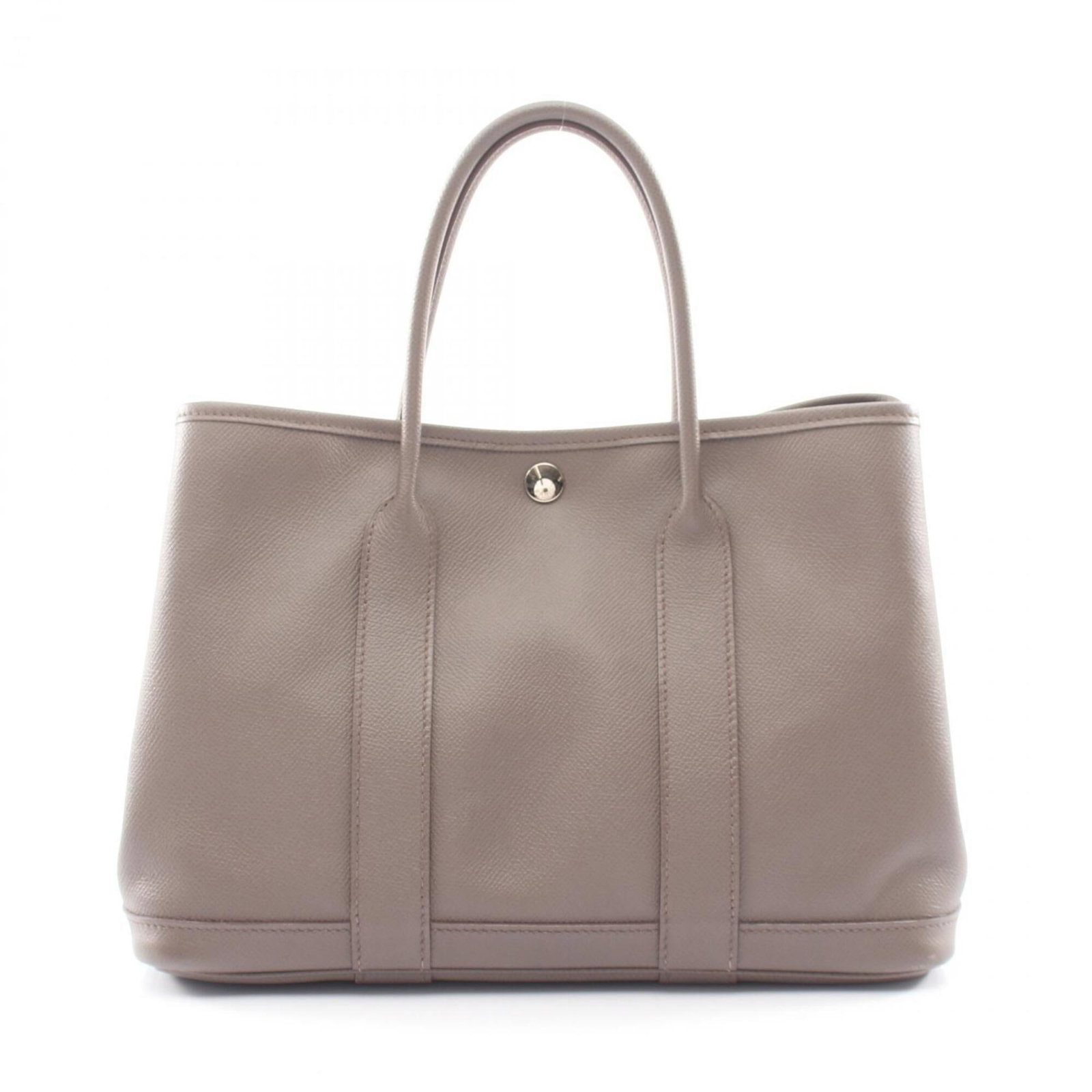 Epsom Handbag Hermes Leather Tote: Epsom Handbag Hermes Leather Tote Epsom leather tote bag from the Hermes line, featuring a classic design with a beige color and silver hardware. This 21cm x 30cm x 14cm tote measures 8.26'' x 11.81''