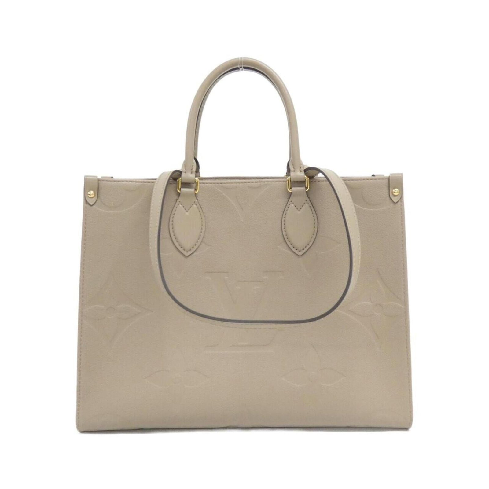Handbag Leather Louis Vuitton: Handbag Leather Louis Vuitton Handbag made from high-quality calf leather, featuring a classic design with a Tourterelle color. Measuring 27cm x 34cm x 15cm, this Louis Vuitton handbag is a stylish
